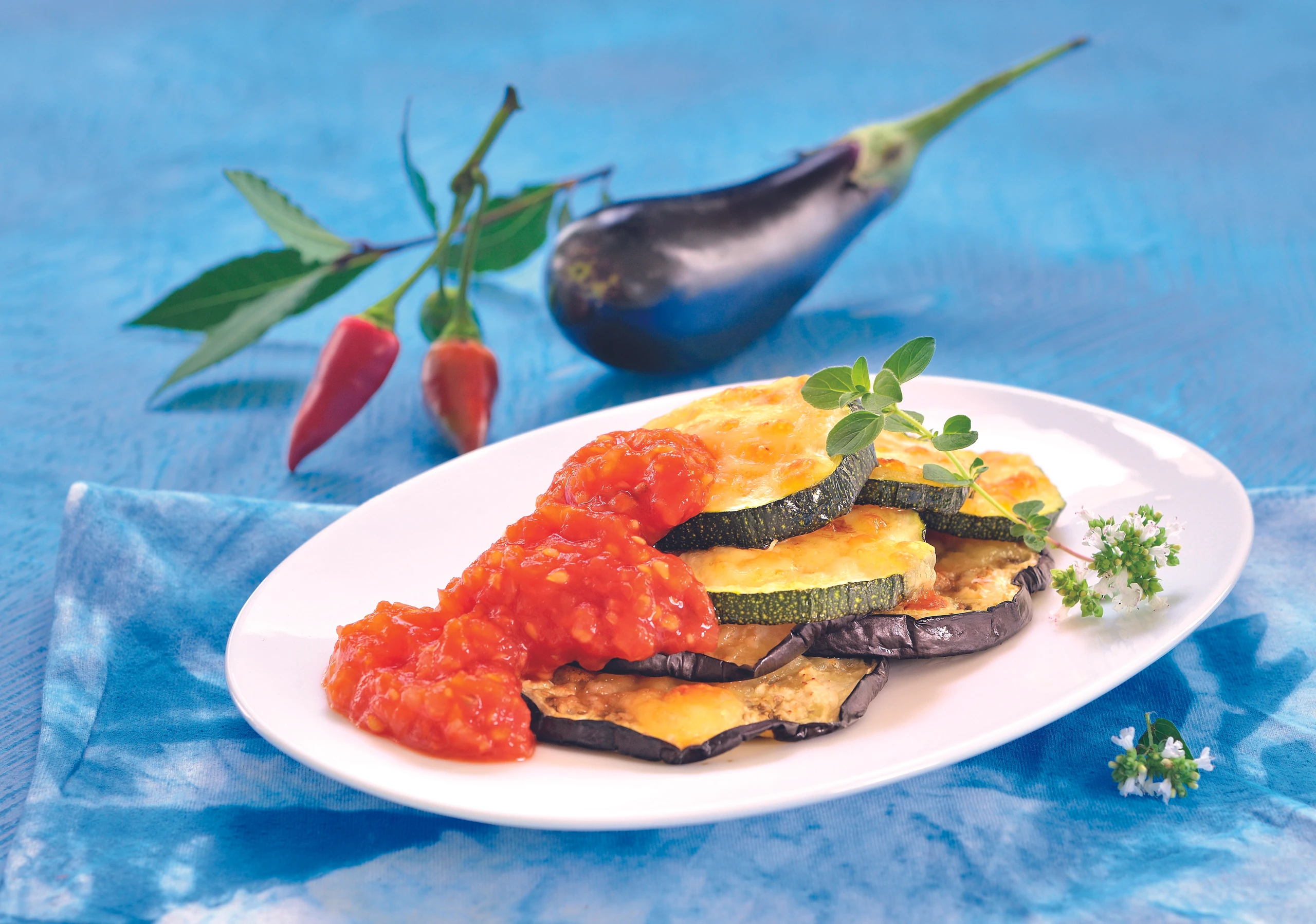 Überbackenes Gemüse mit Paradeissauce