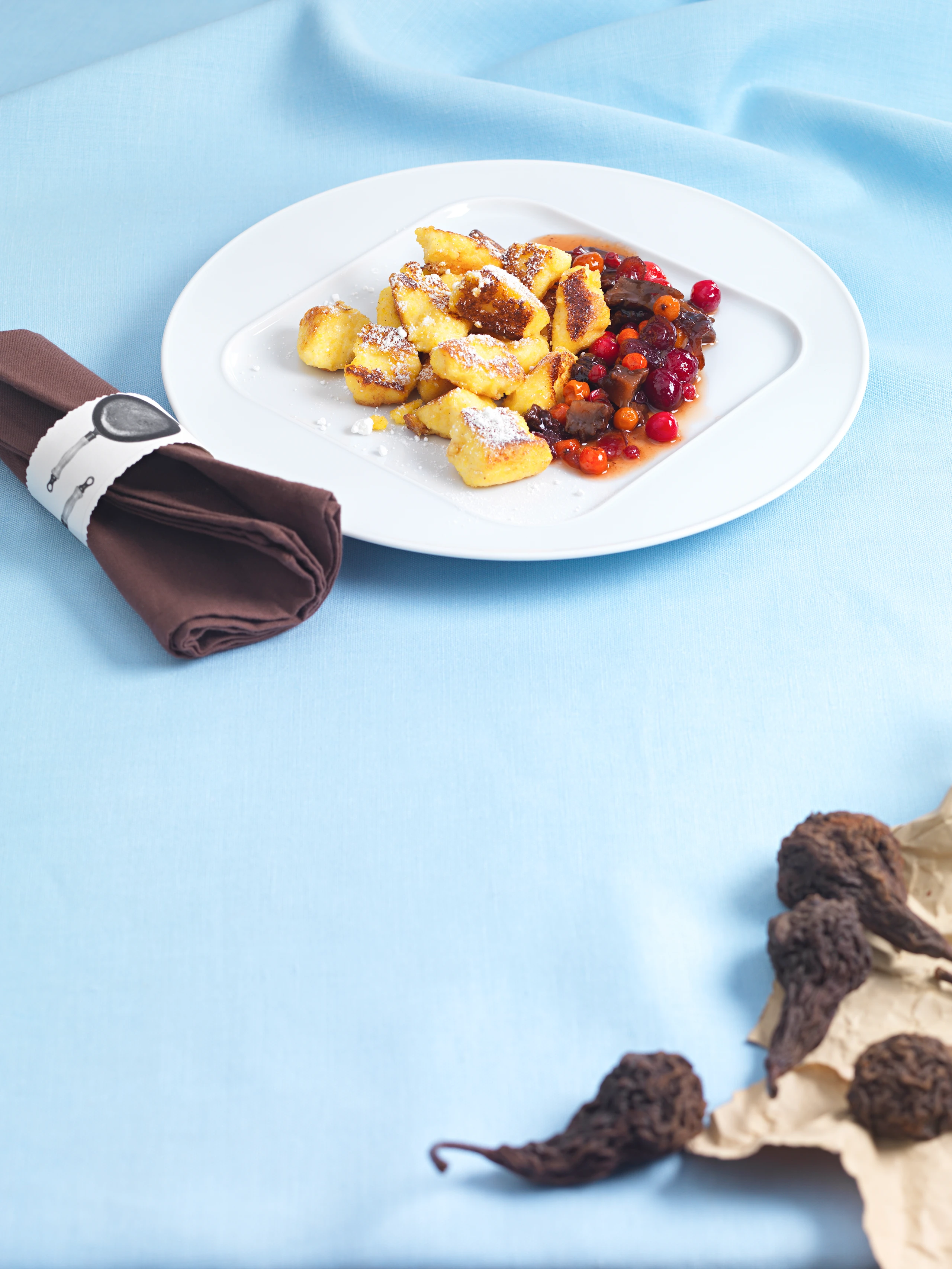 Polenta-Schmarren mit Kletzenragout