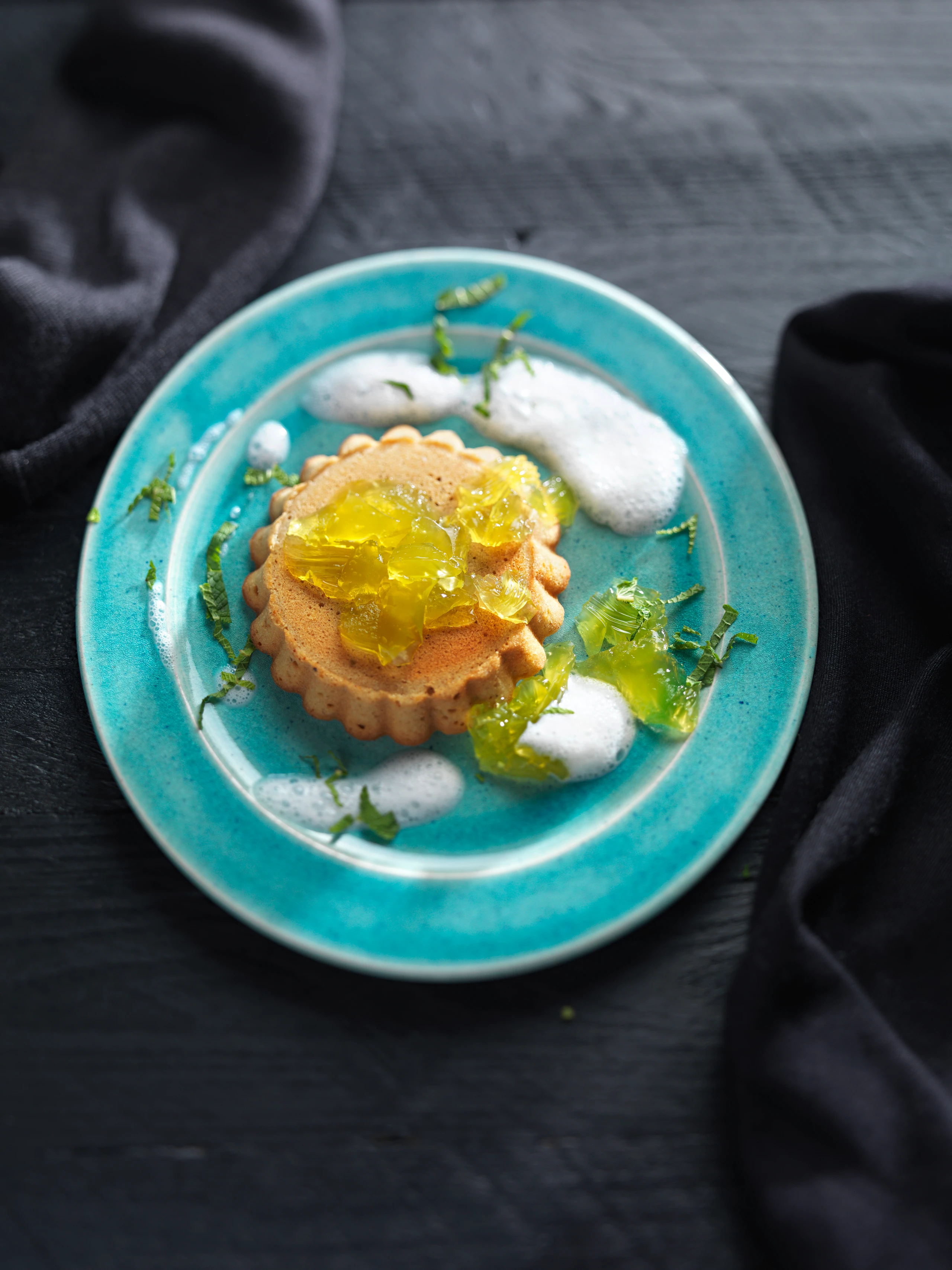 Limettentartelettes mit Minzgelee