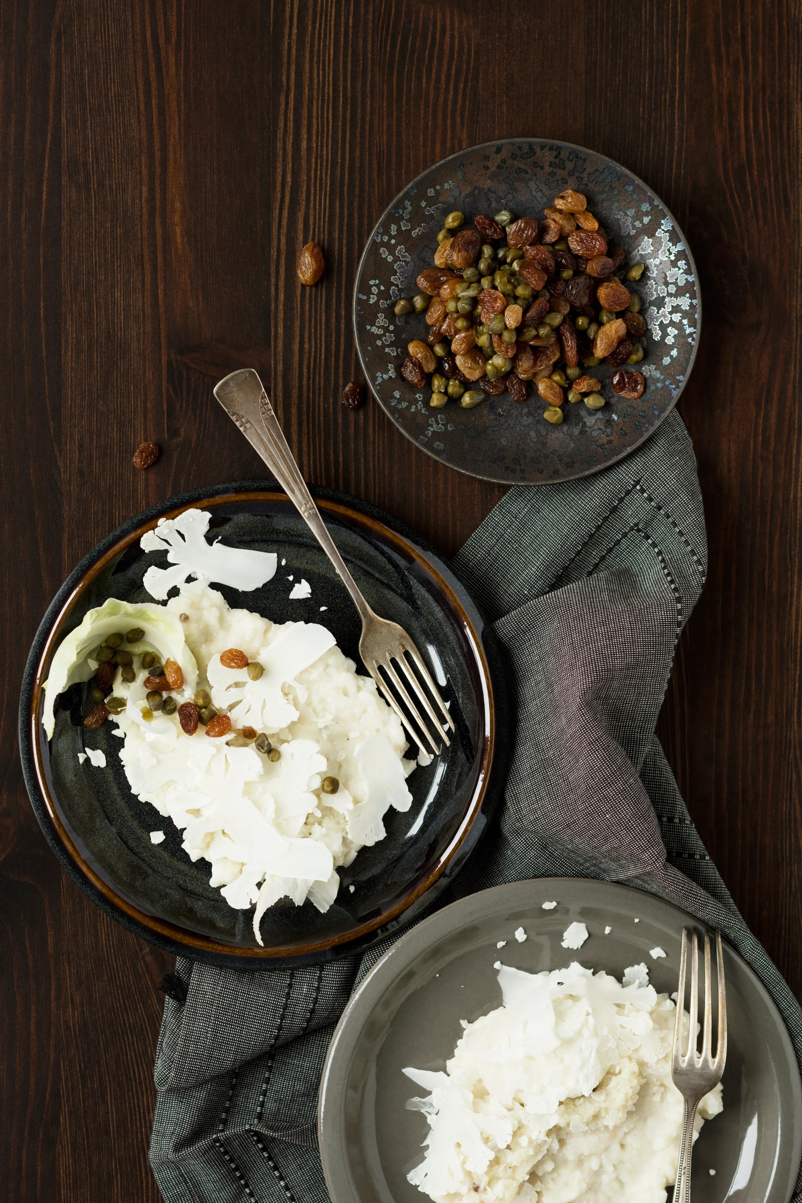 Karfiolrisotto mit Kapern und Rosinen