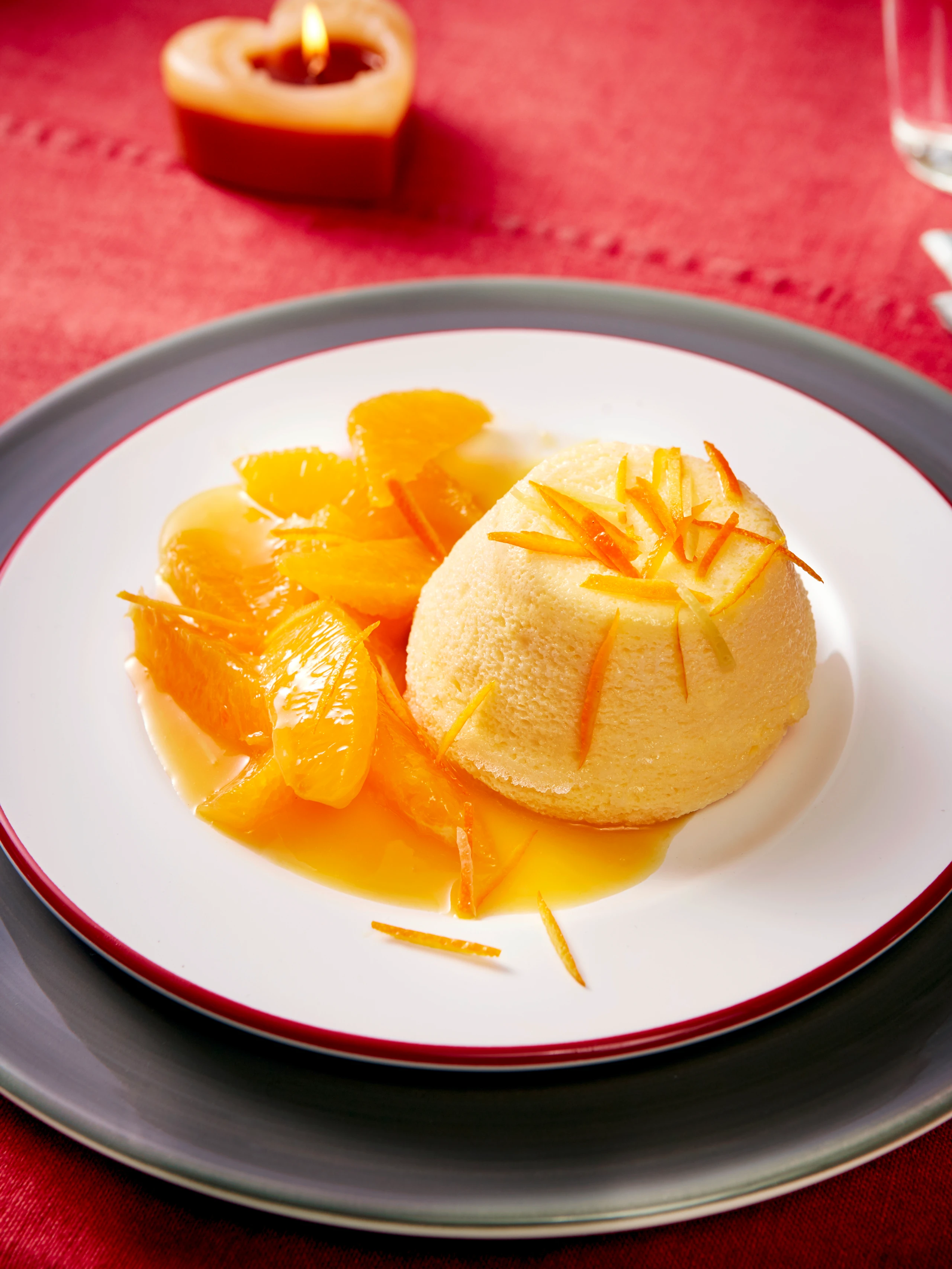 Topfenauflauf mit Orangensalat