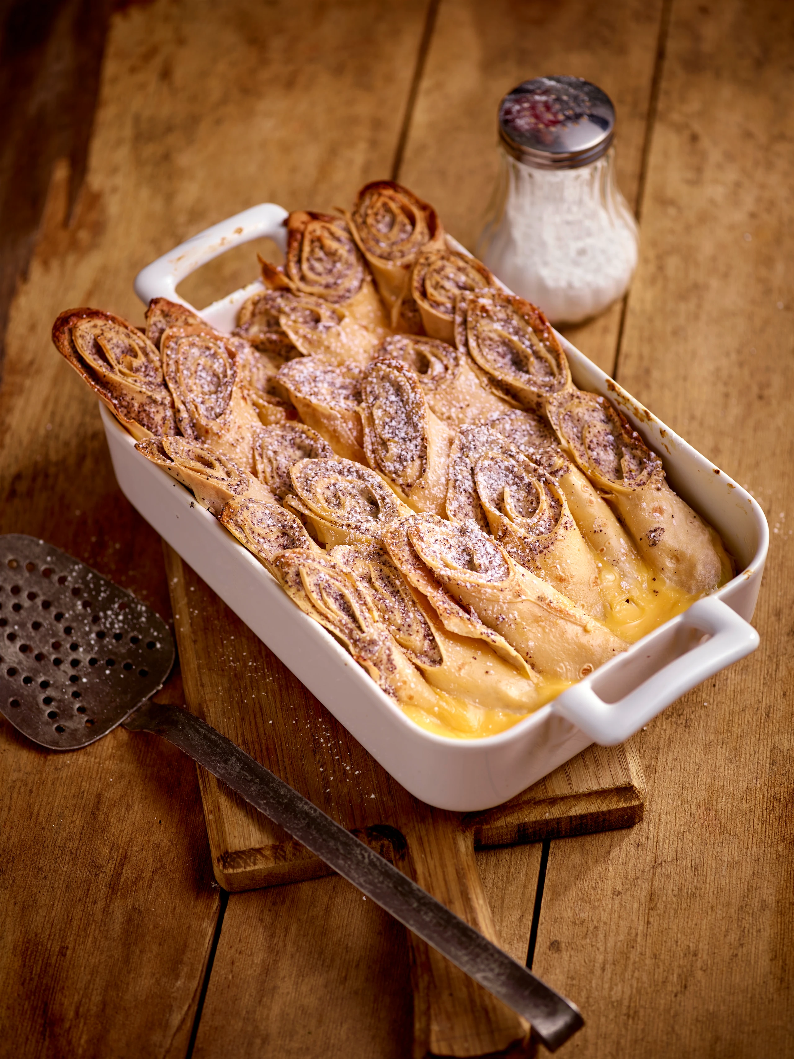 Überbackene Topfenpalatschinken