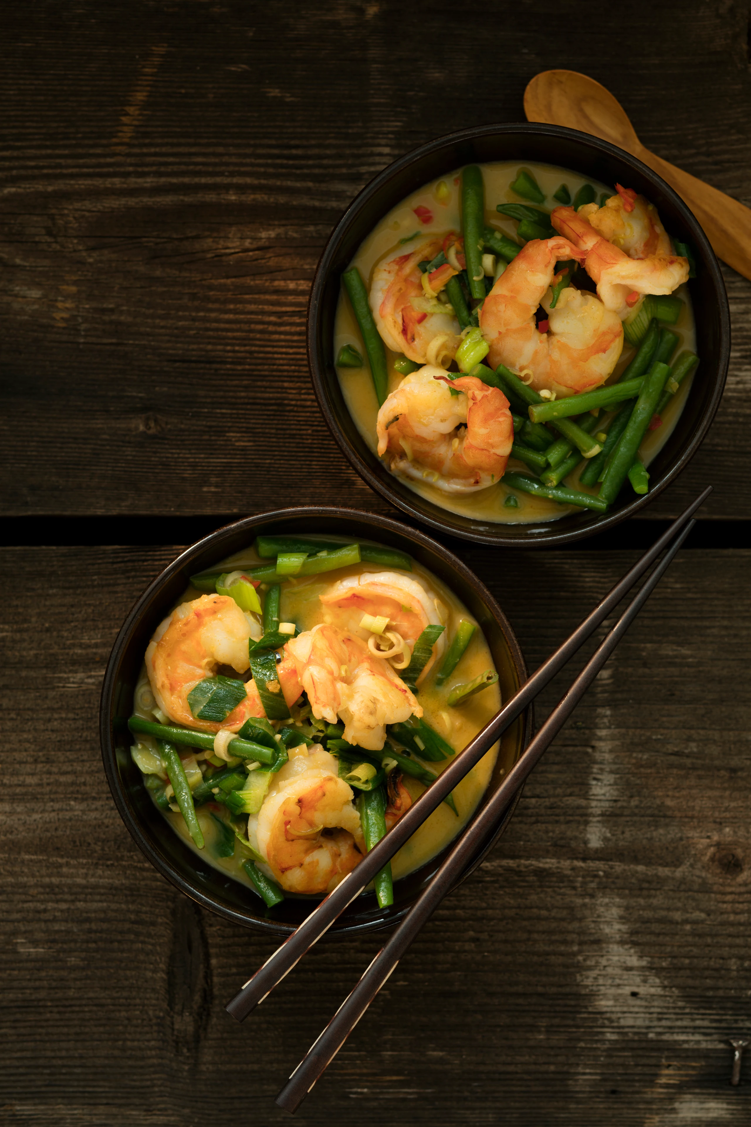 Grünes Thai-Curry mit Garnelen