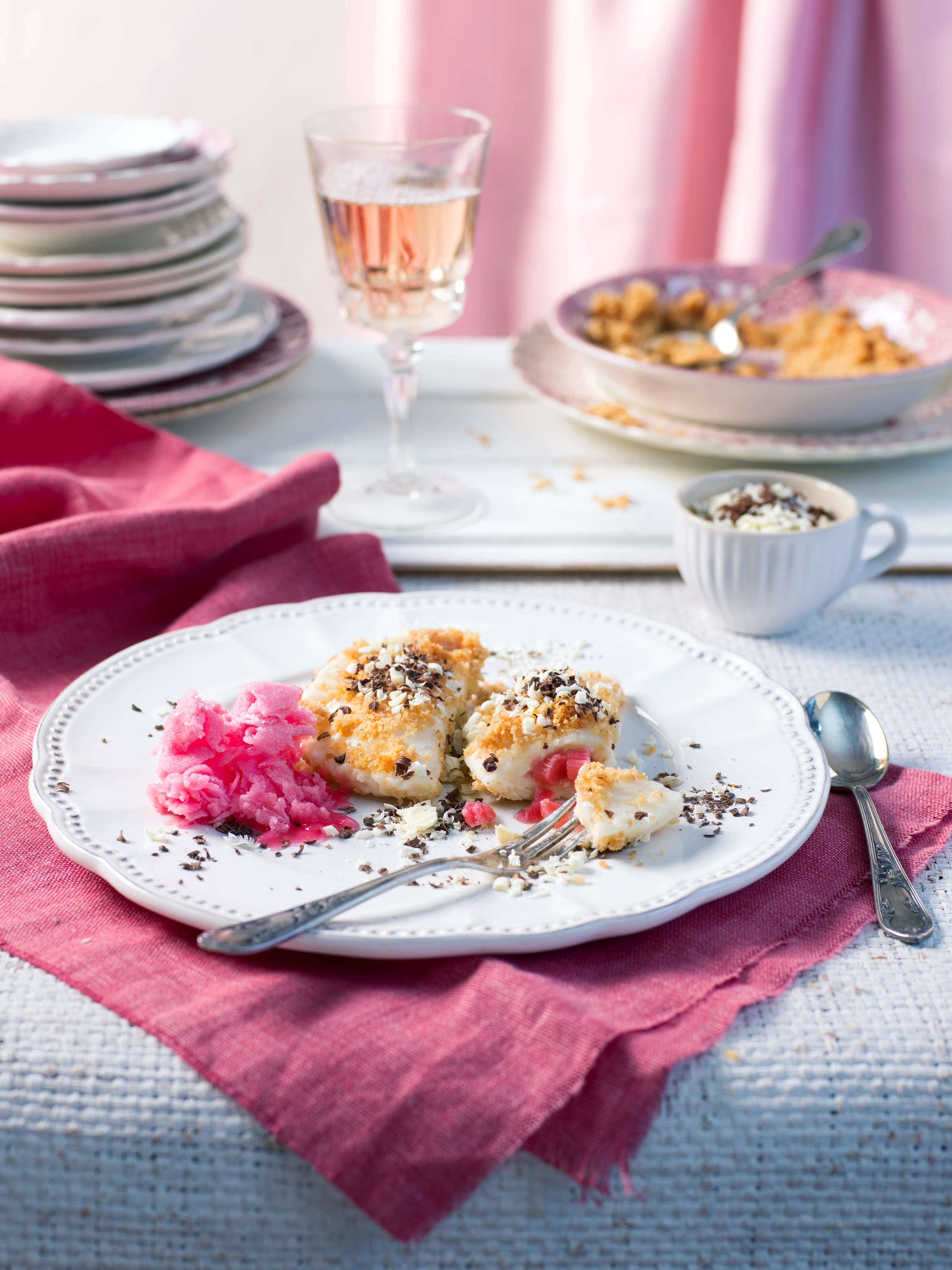 Rhabarbertascherl mit Rhabarbergranité