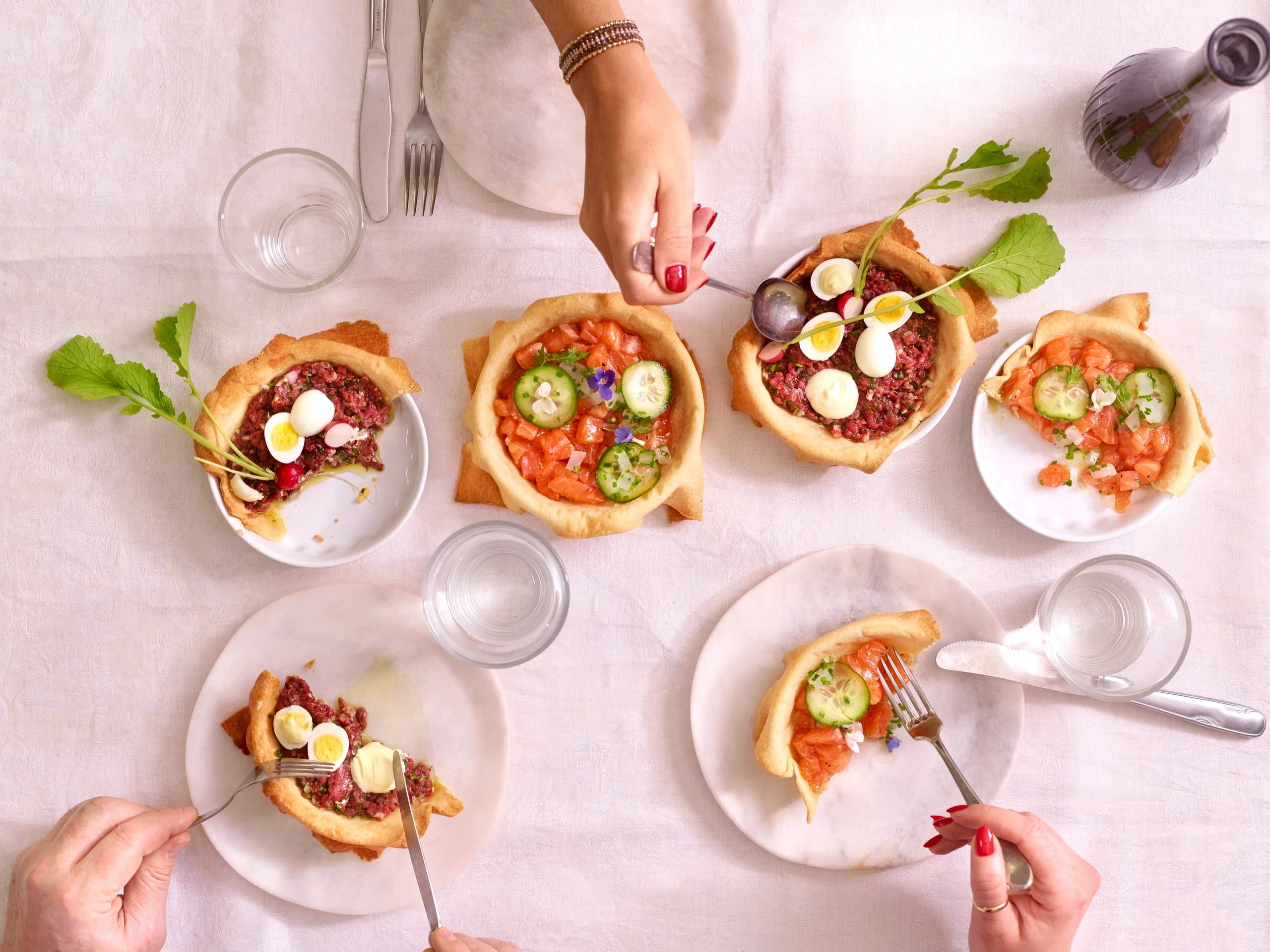 Quiche mit Saiblingstatar