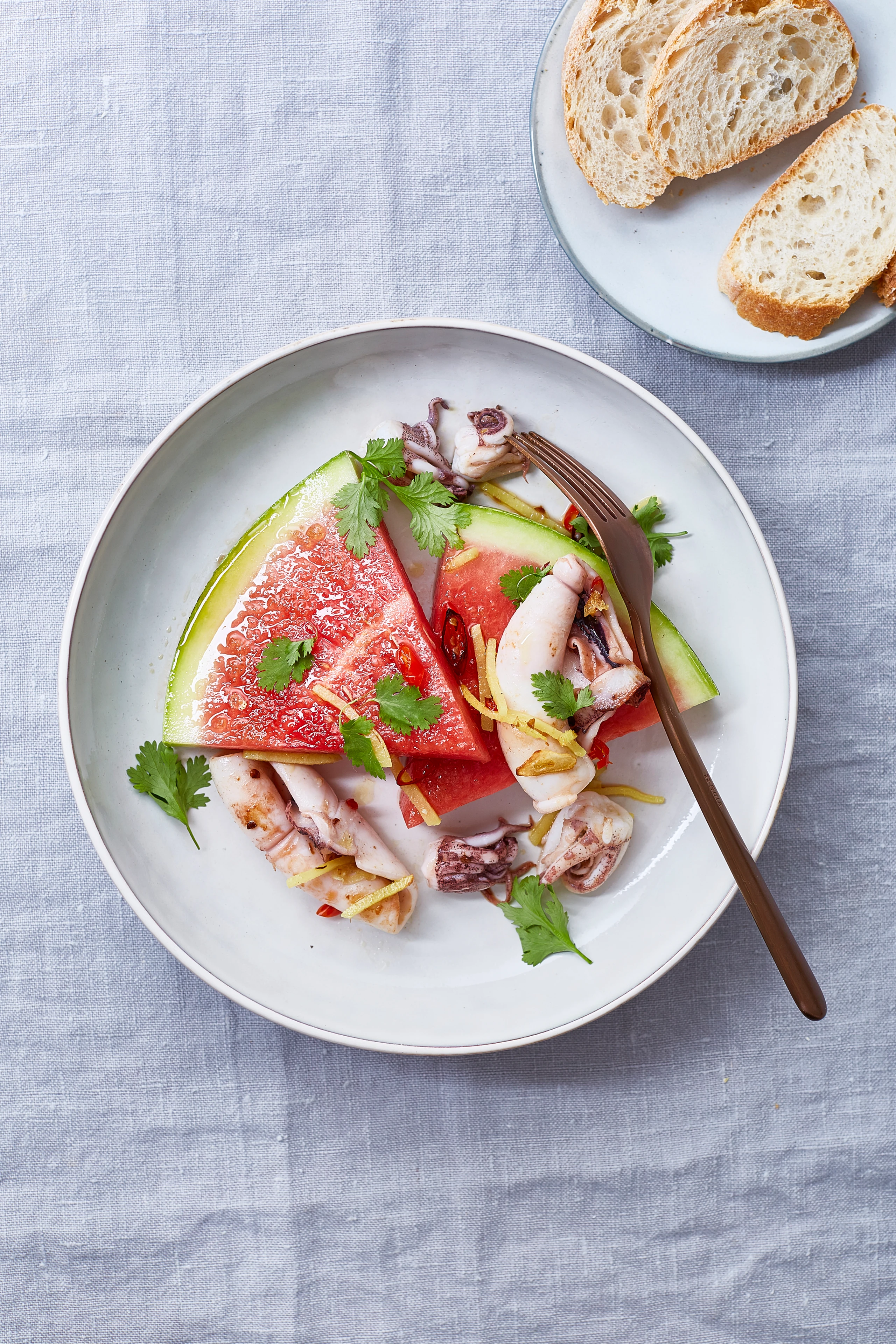 Karamellisierte Melone mit Calamari