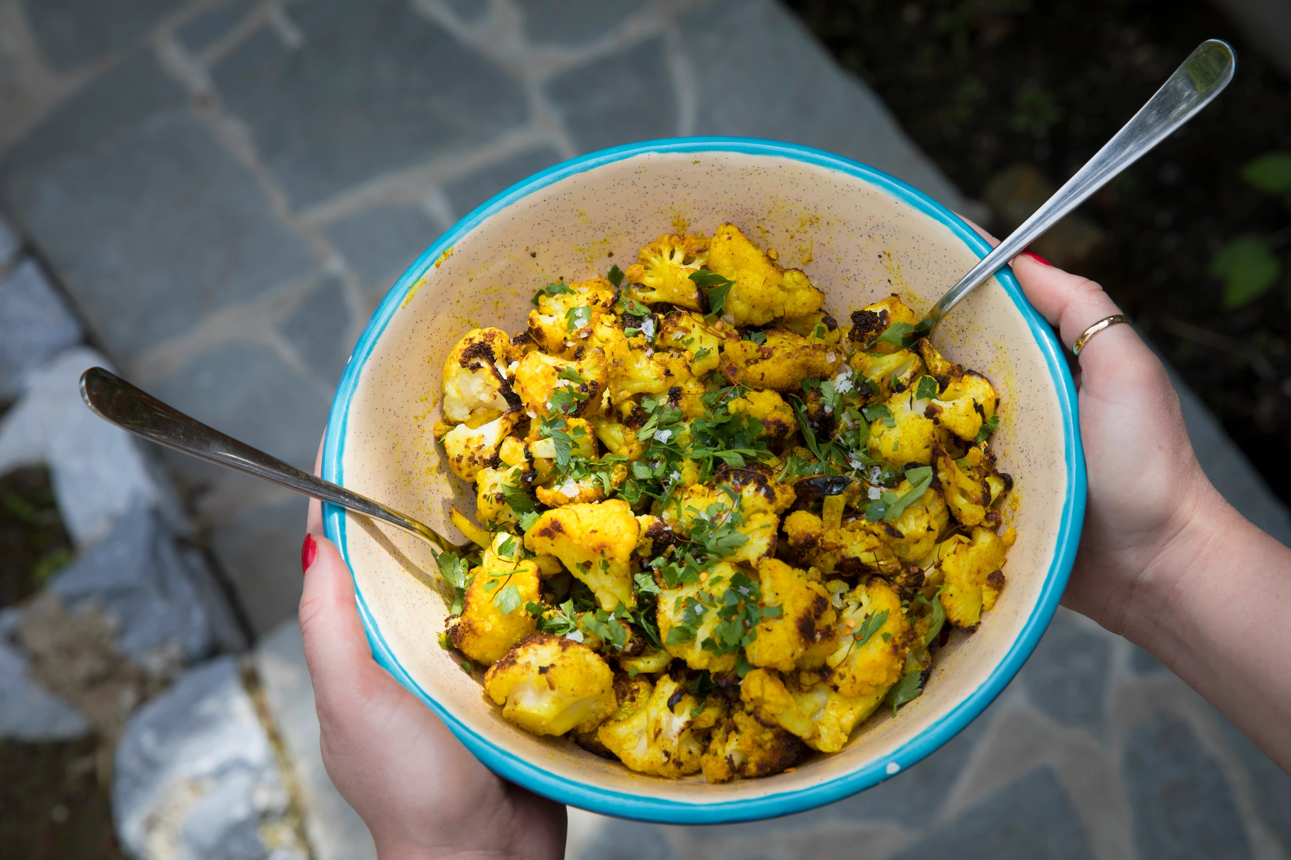 Kurkuma-Karfiol aus dem Rohr