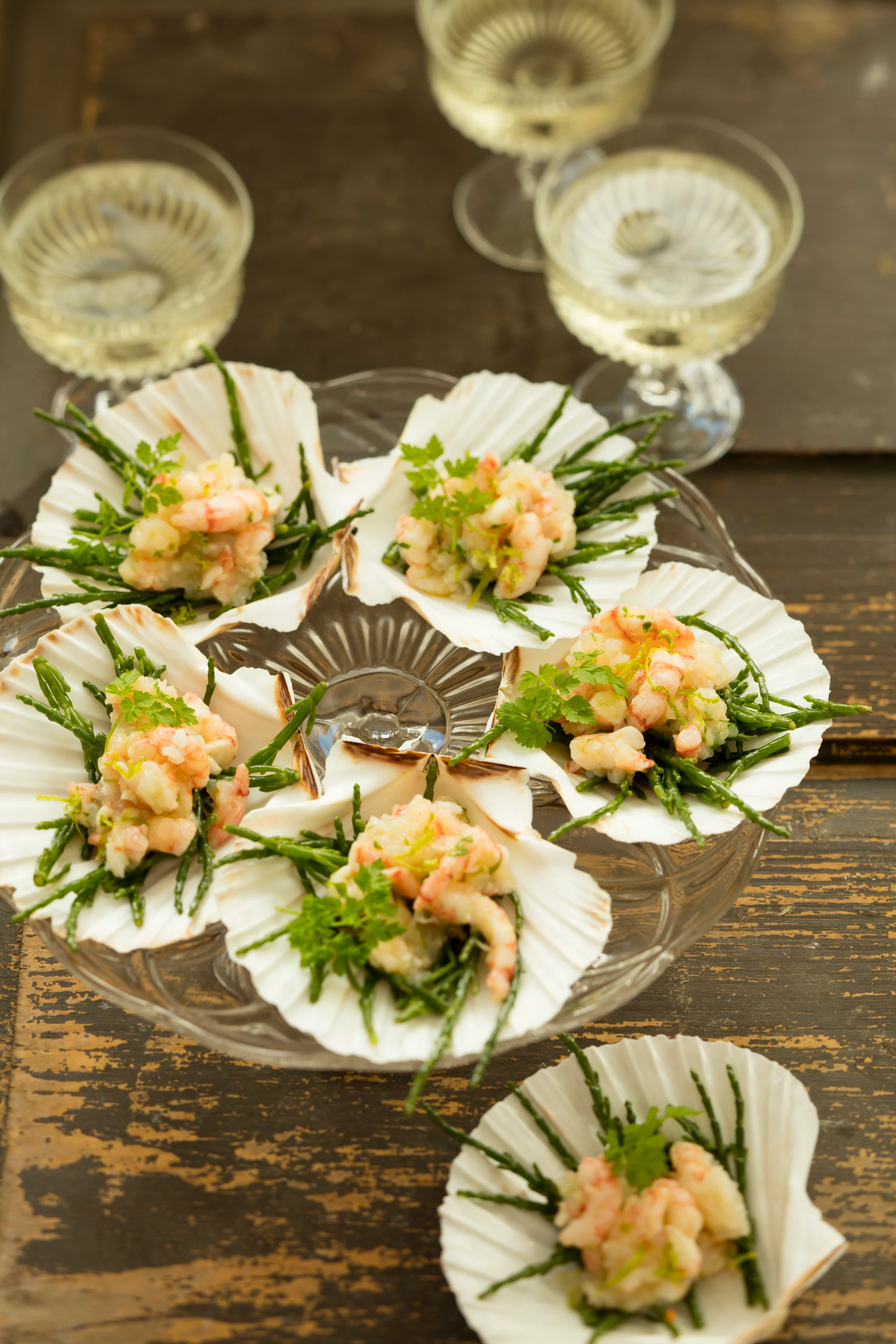 Jakobsmuschel-Shrimps-Tatar