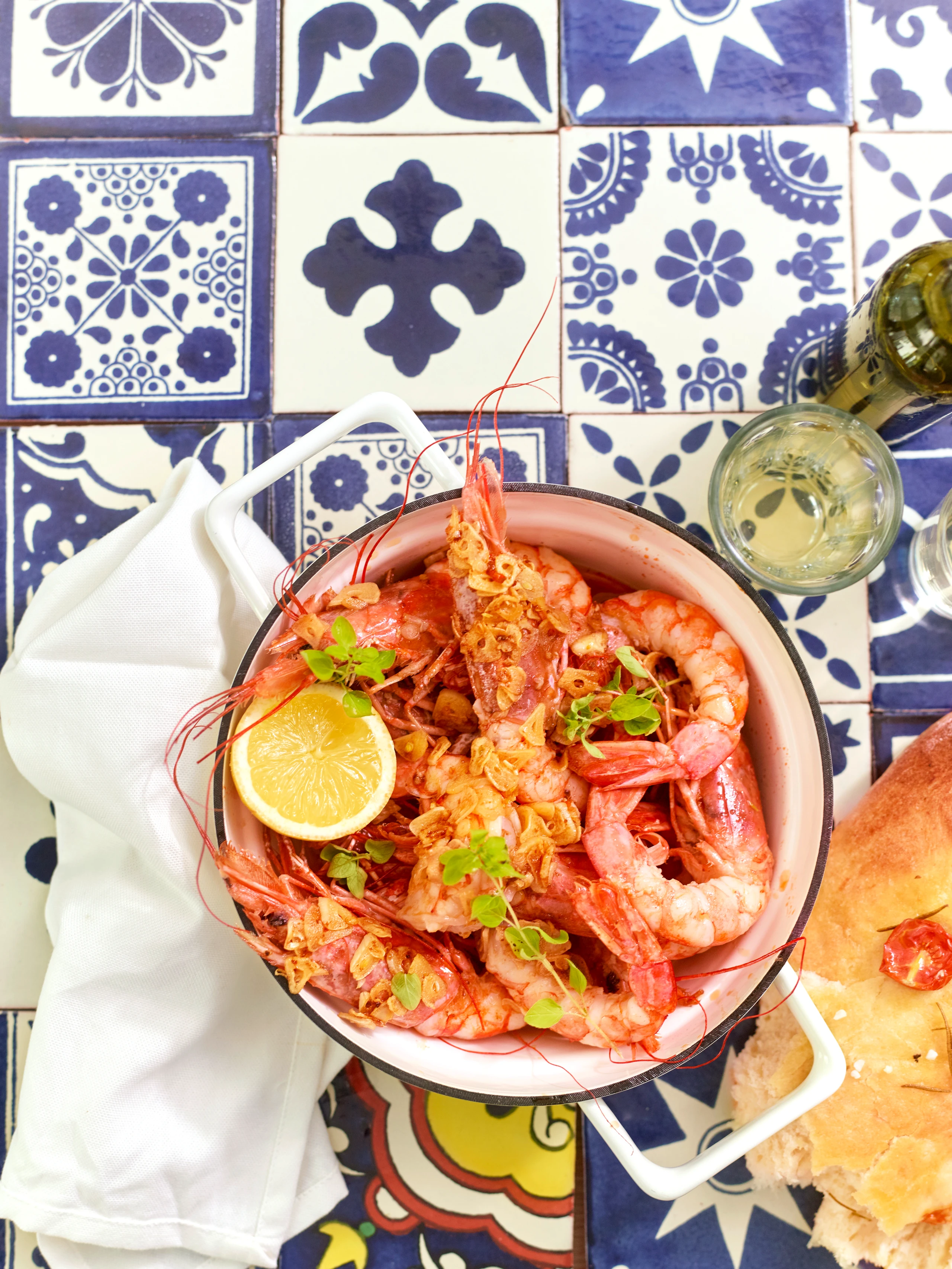 Langostinos mit Knoblauch und Majoran