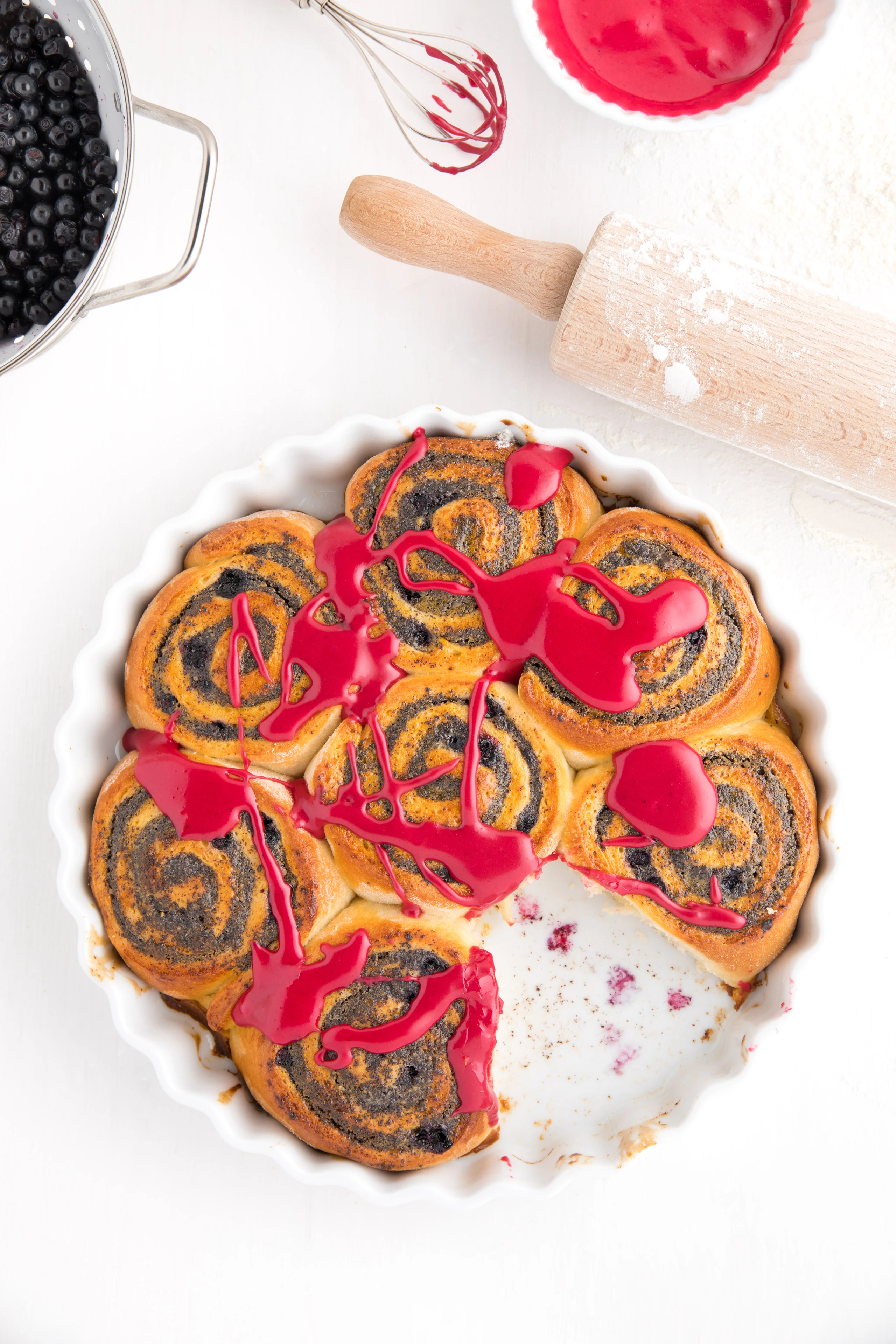 Mohnschnecken mit Waldheidelbeeren