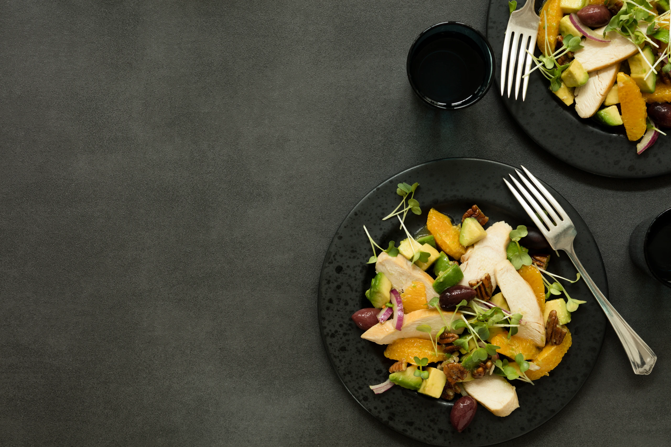 Hendlsalat mit Honigdressing und Kresse