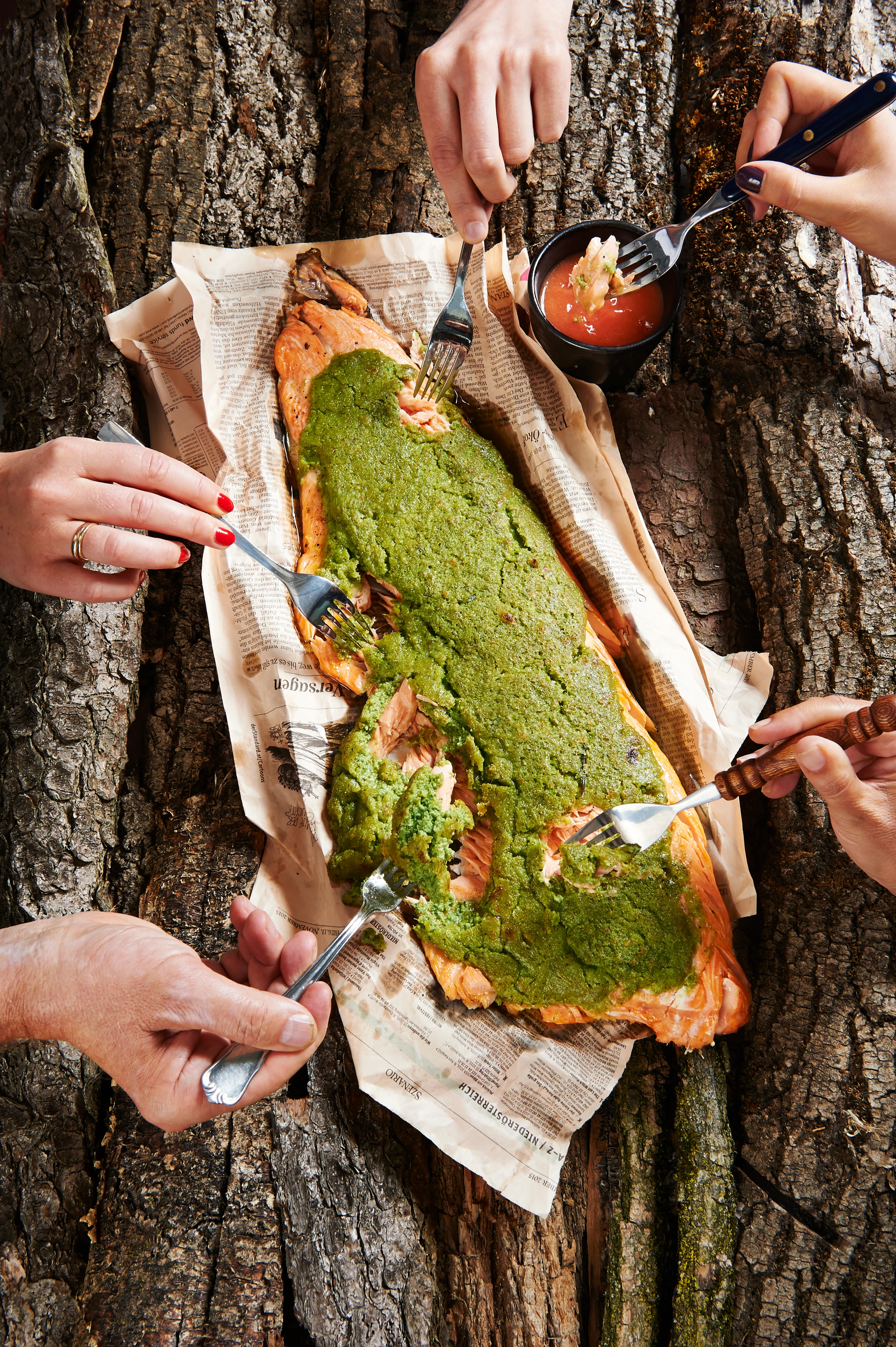 Lachsfilet mit Tannennadelkruste