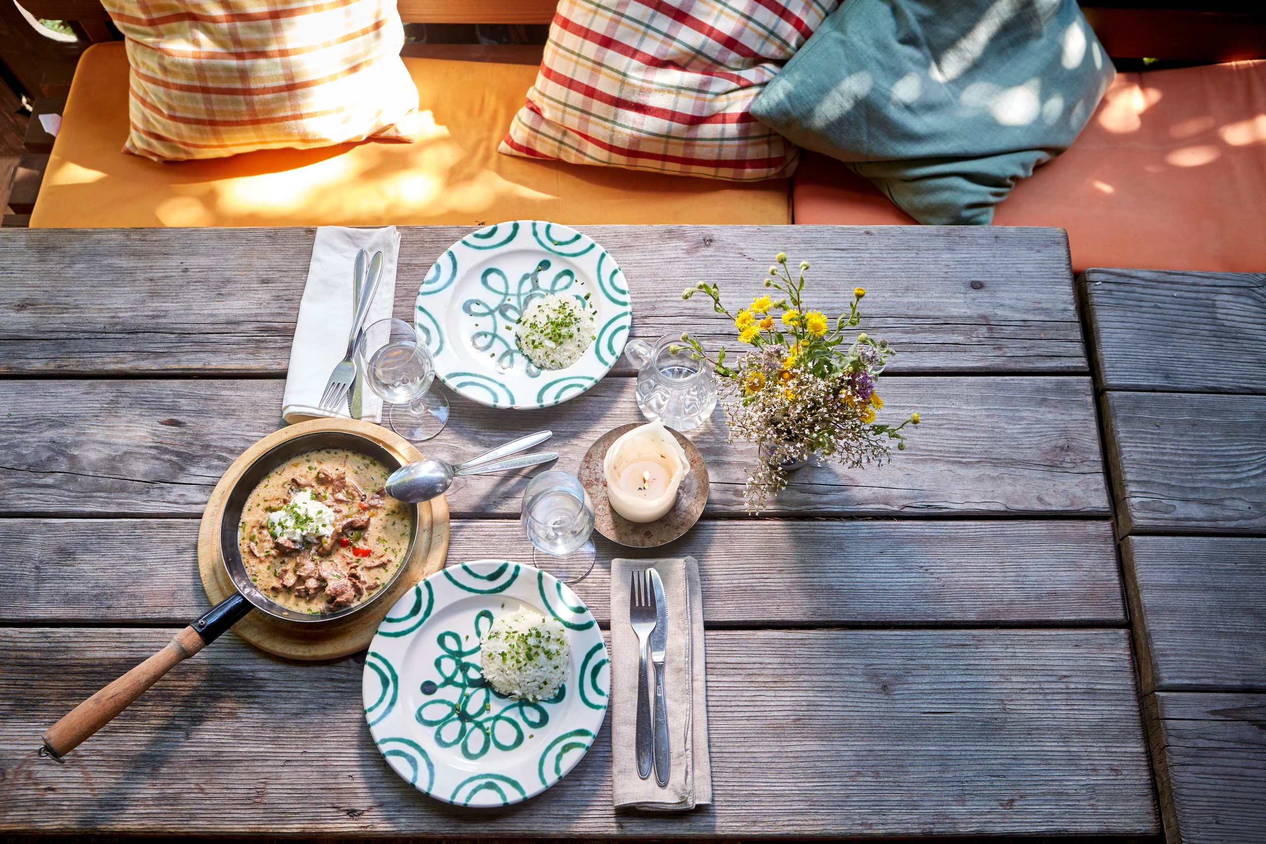 Leber-Pfandl mit Kräuterreis