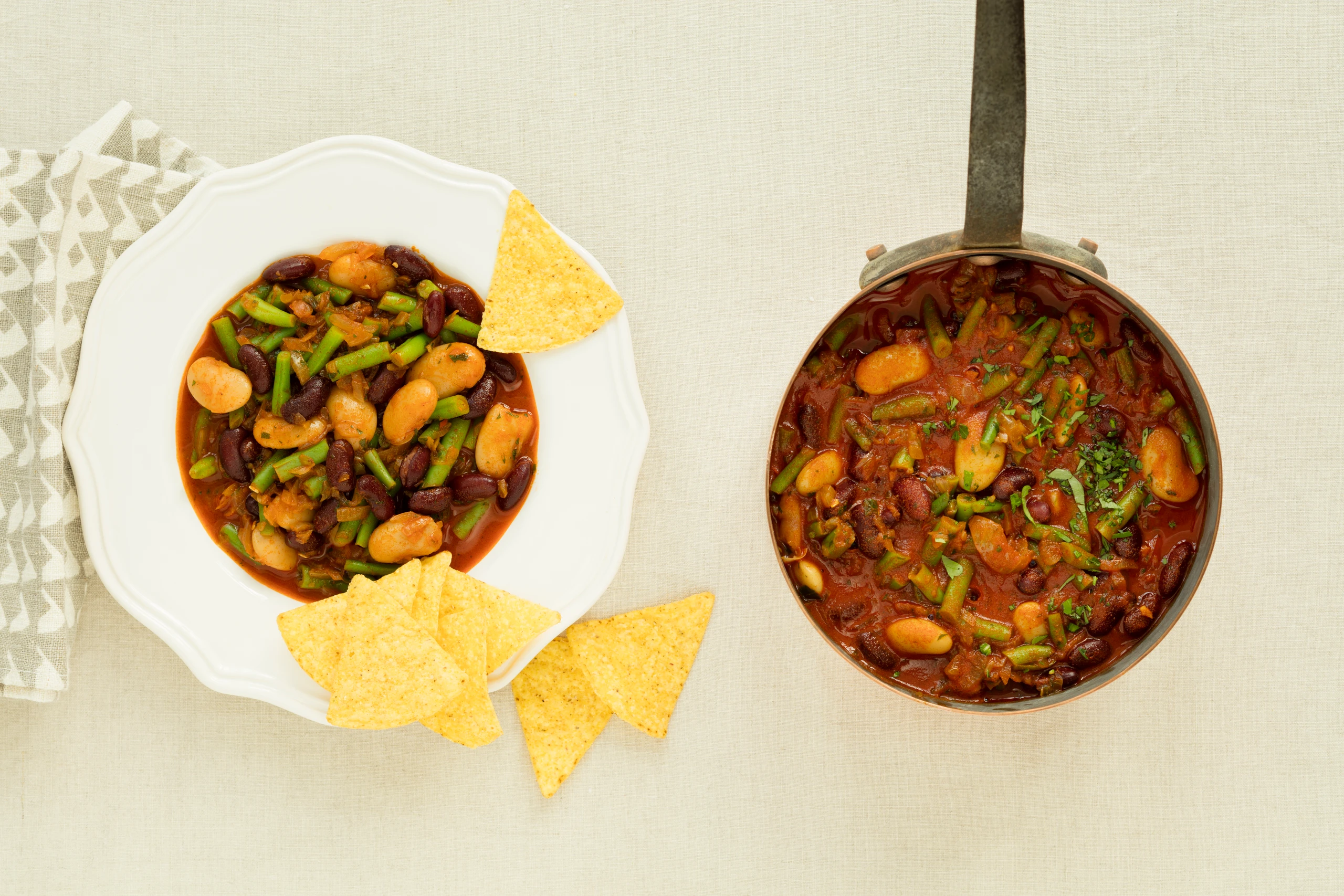 Veggie-Chili mit Fisolen und Bohnen