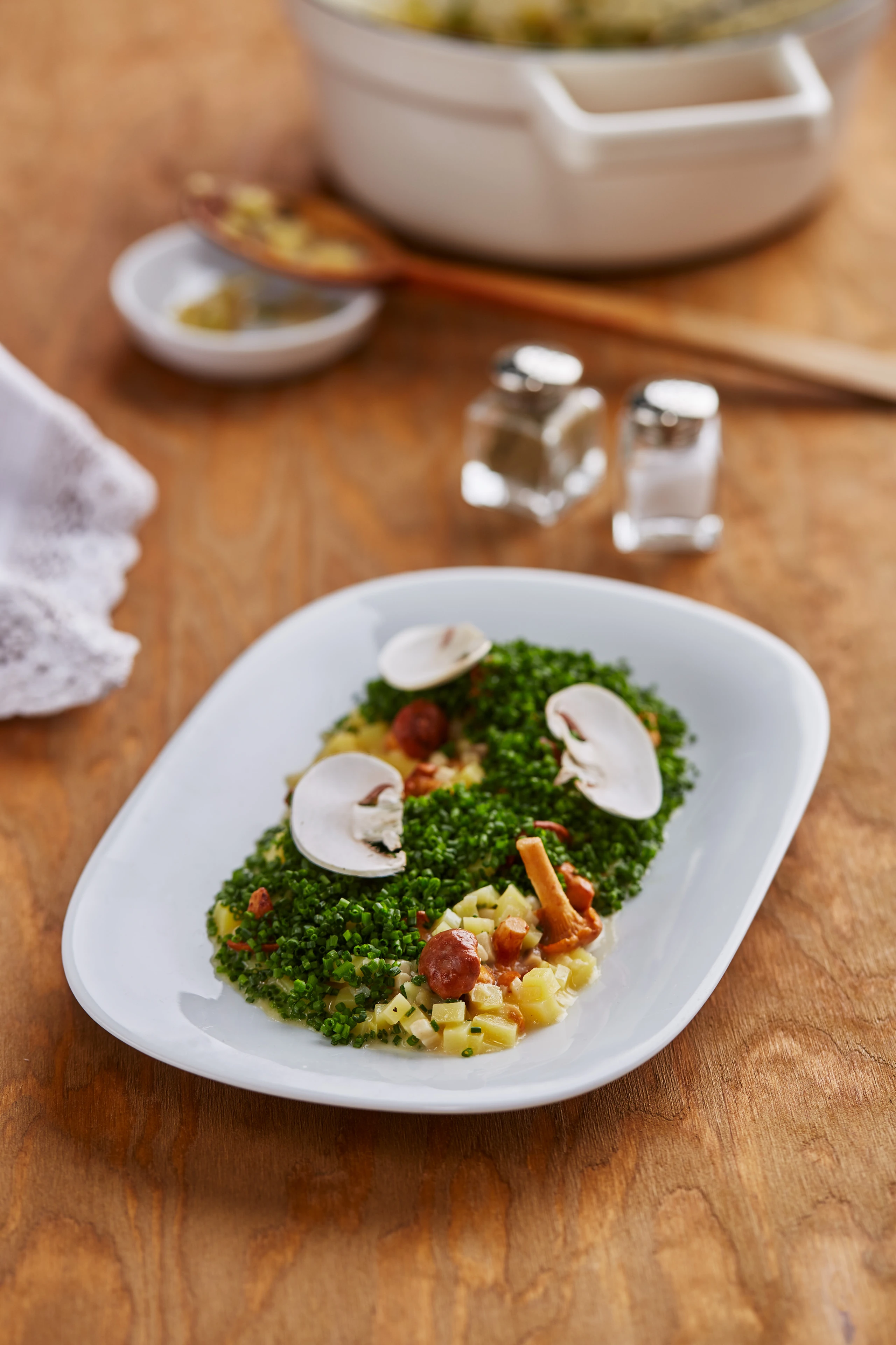 Erdäpfelrisotto mit Schwammerln und Bergkäse