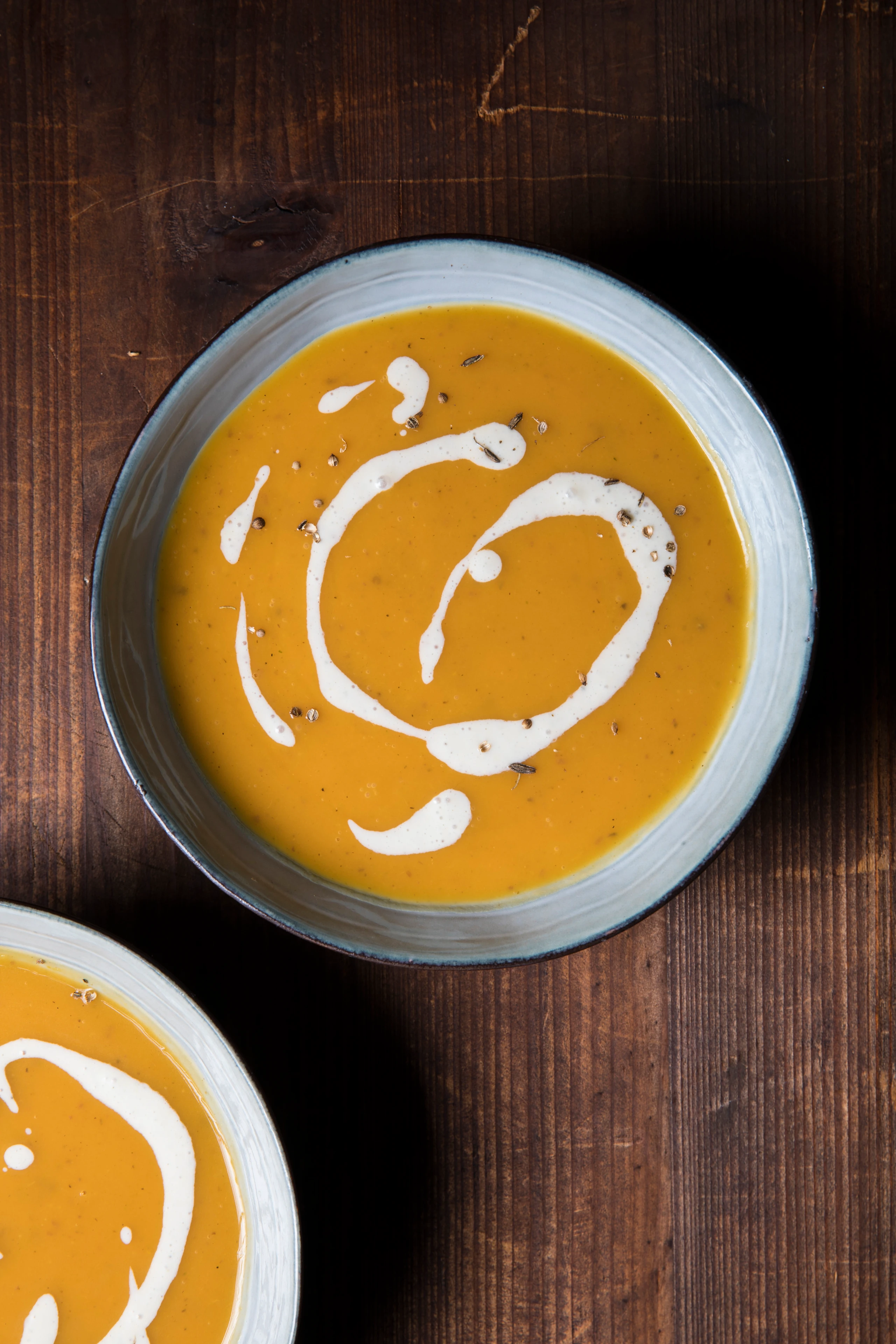 Butternuss-Süßkartoffelsuppe mit Stilton