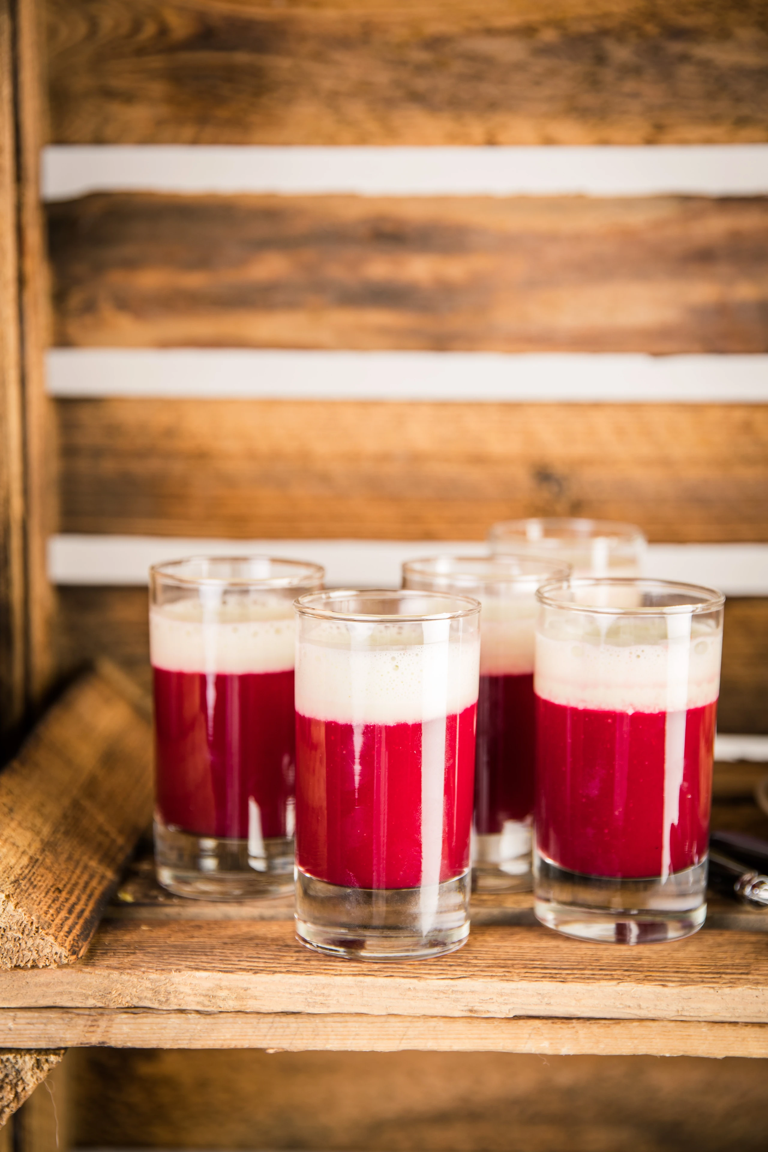 Rote-Rübensuppe mit Wasabischaum