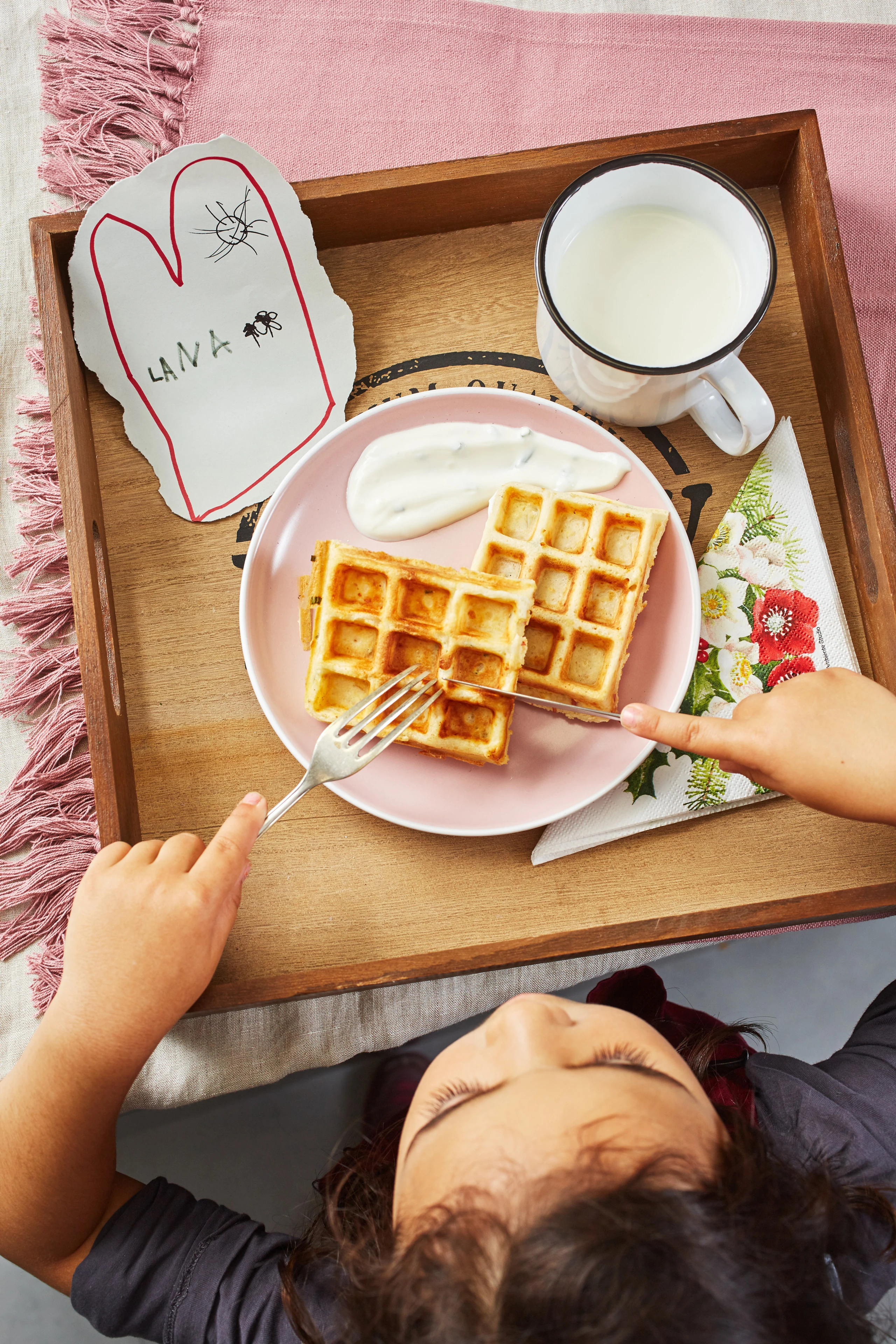 Waffeln mit Parmesan und Speck