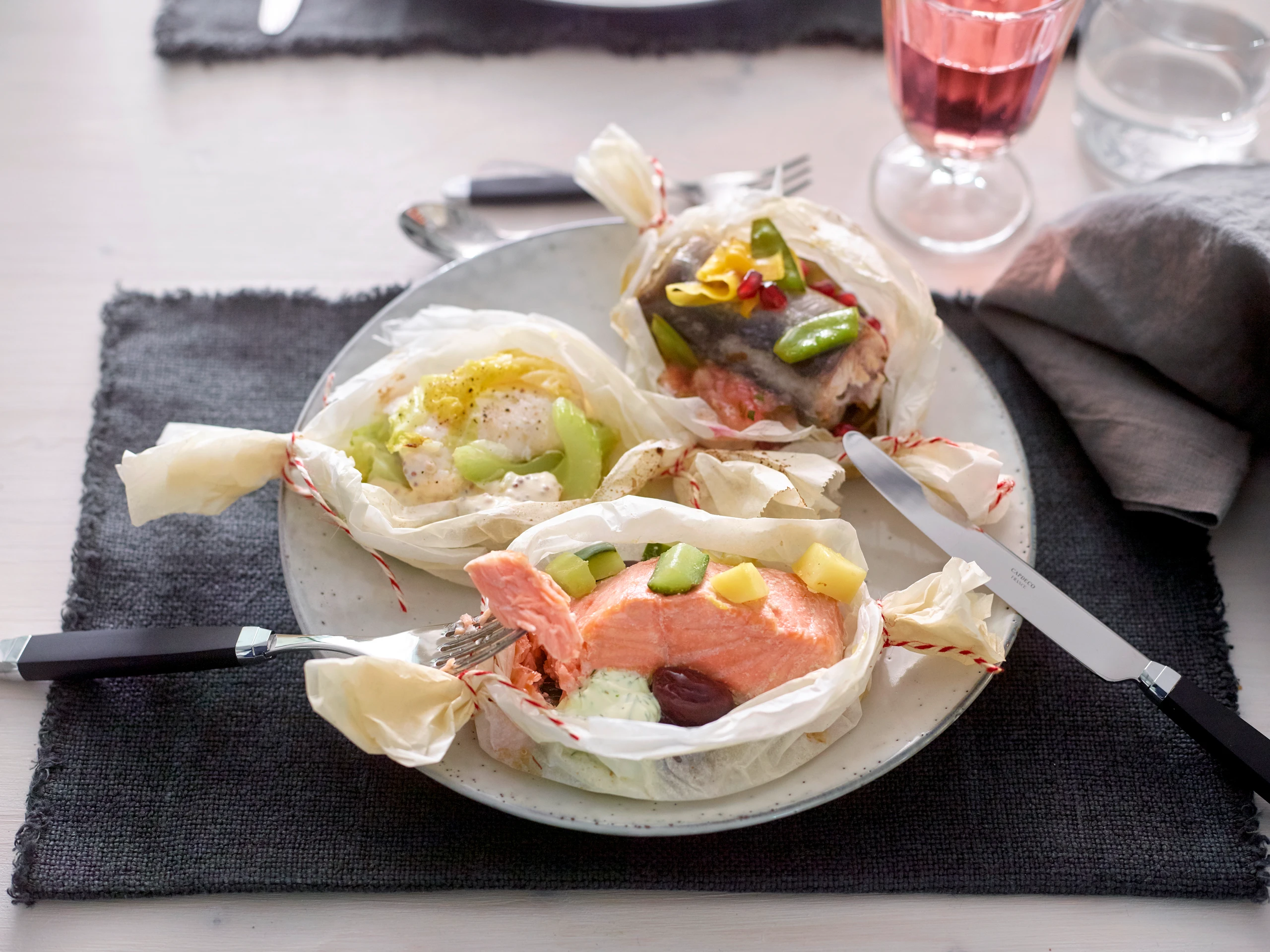 Dreimal Fisch aus der Papilotte