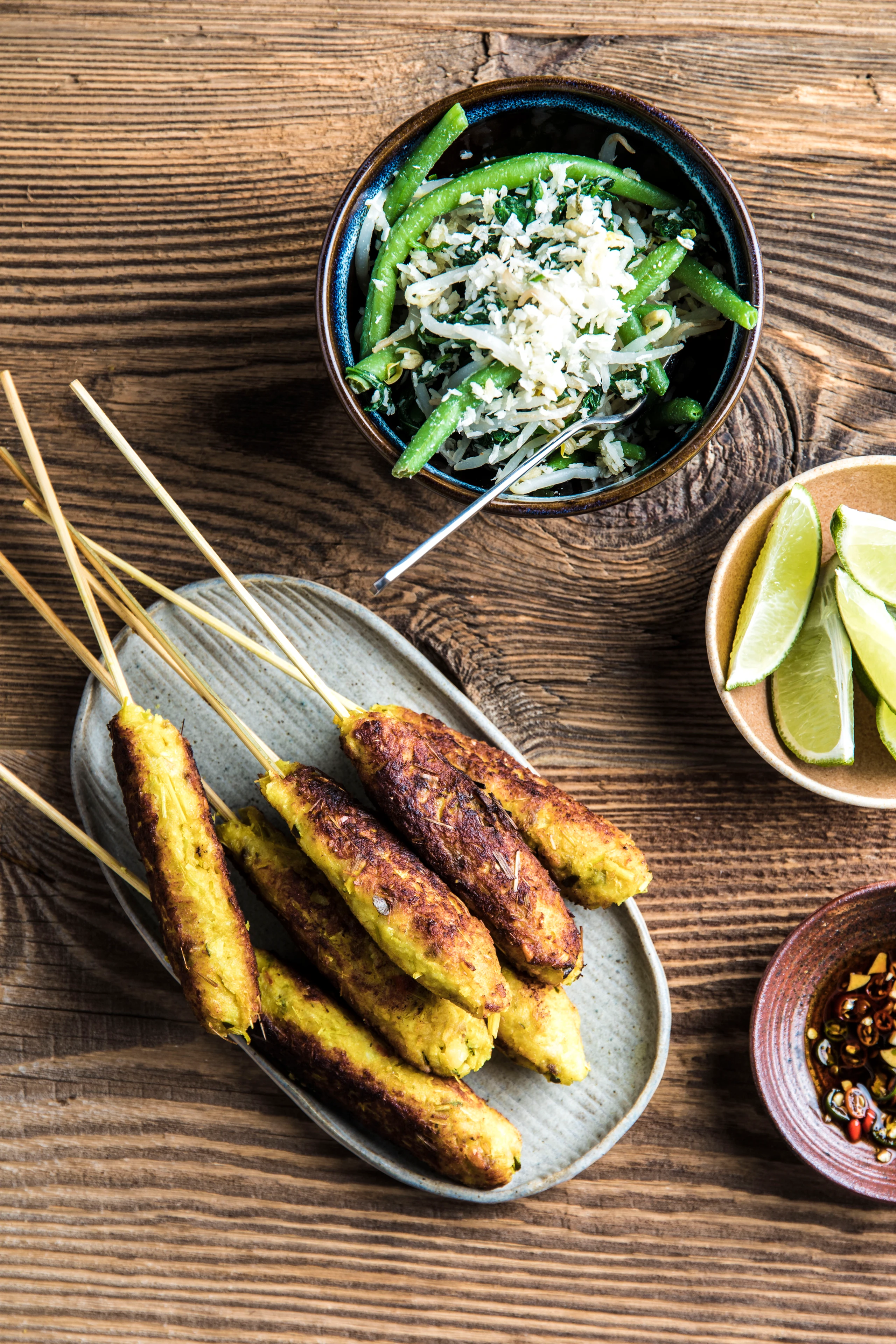 Knackiges Gemüse mit Kokosgewürzpaste