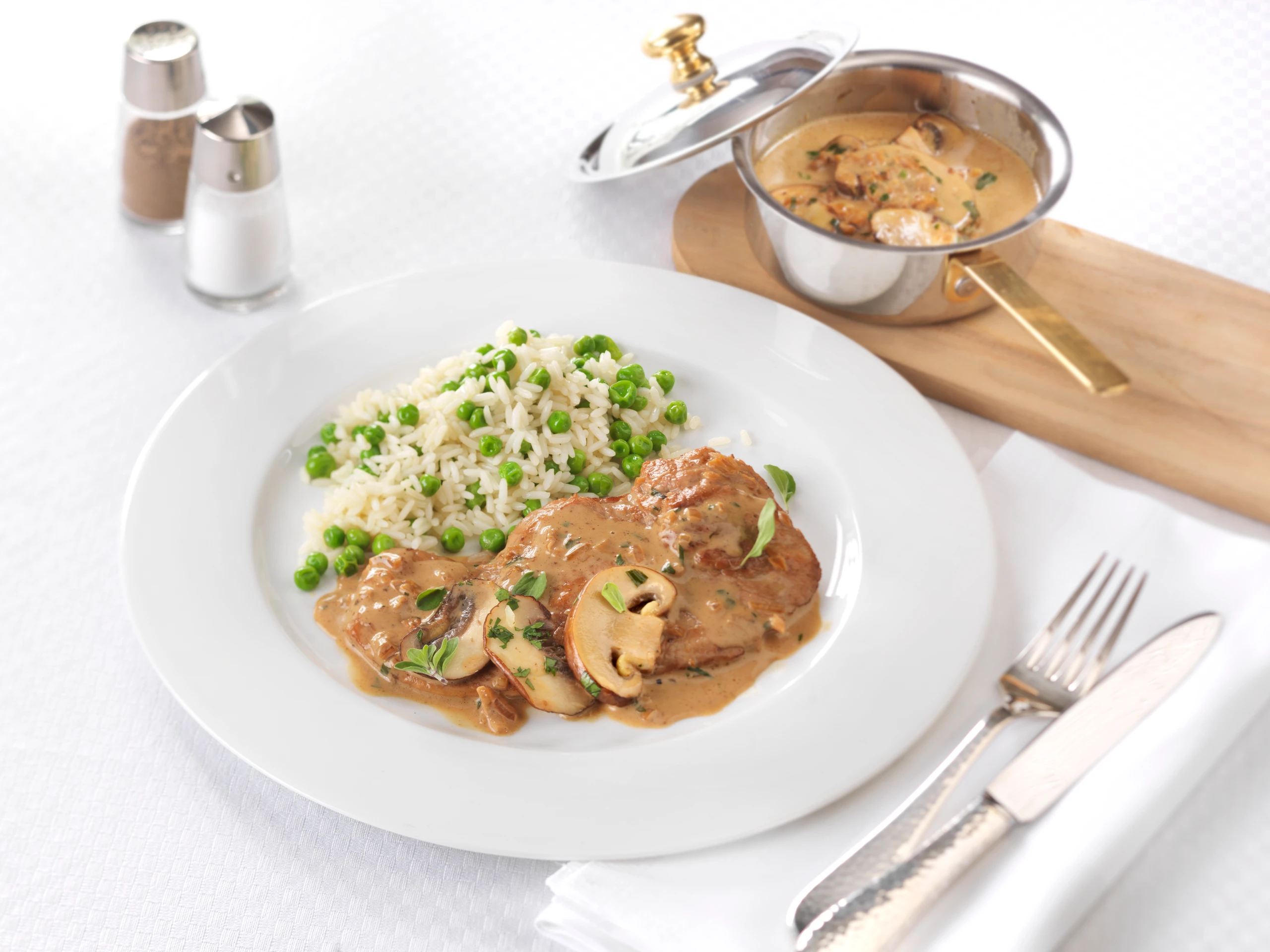 Champignon-Schnitzel mit Risipisi