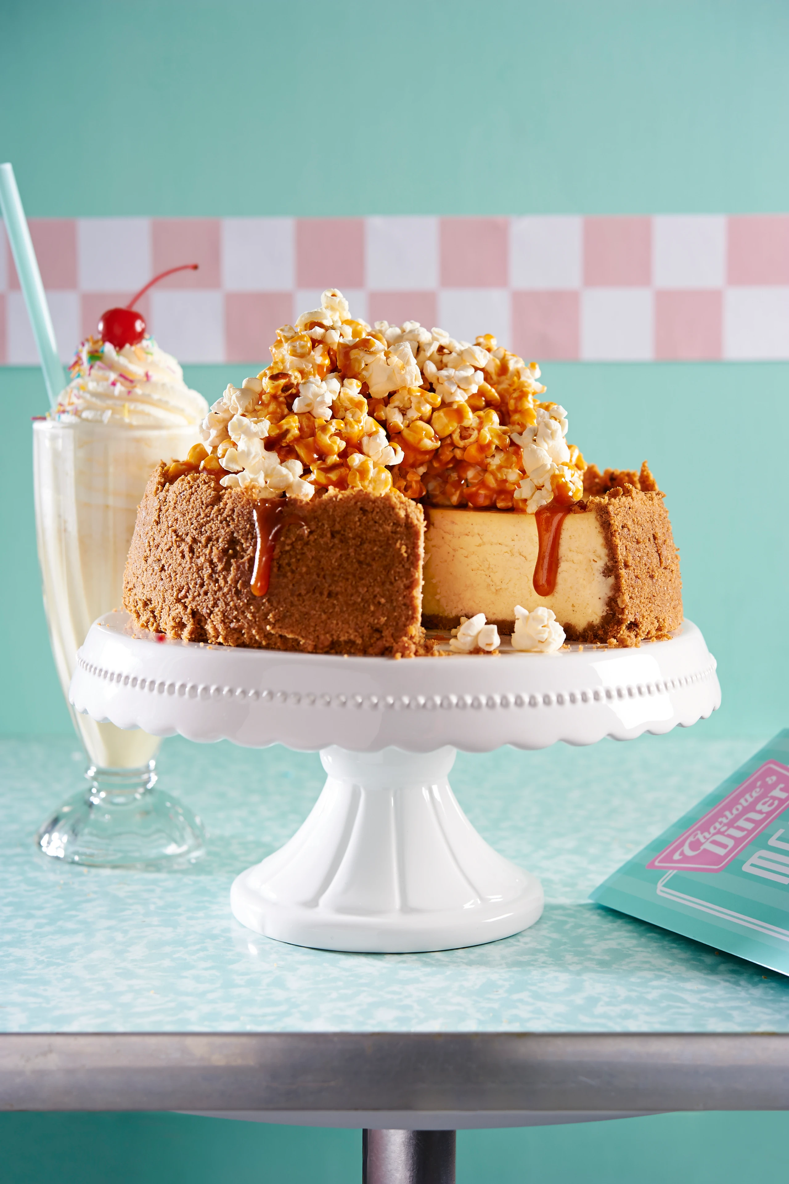 NY-Cheesecake mit Karamell-Popcorn