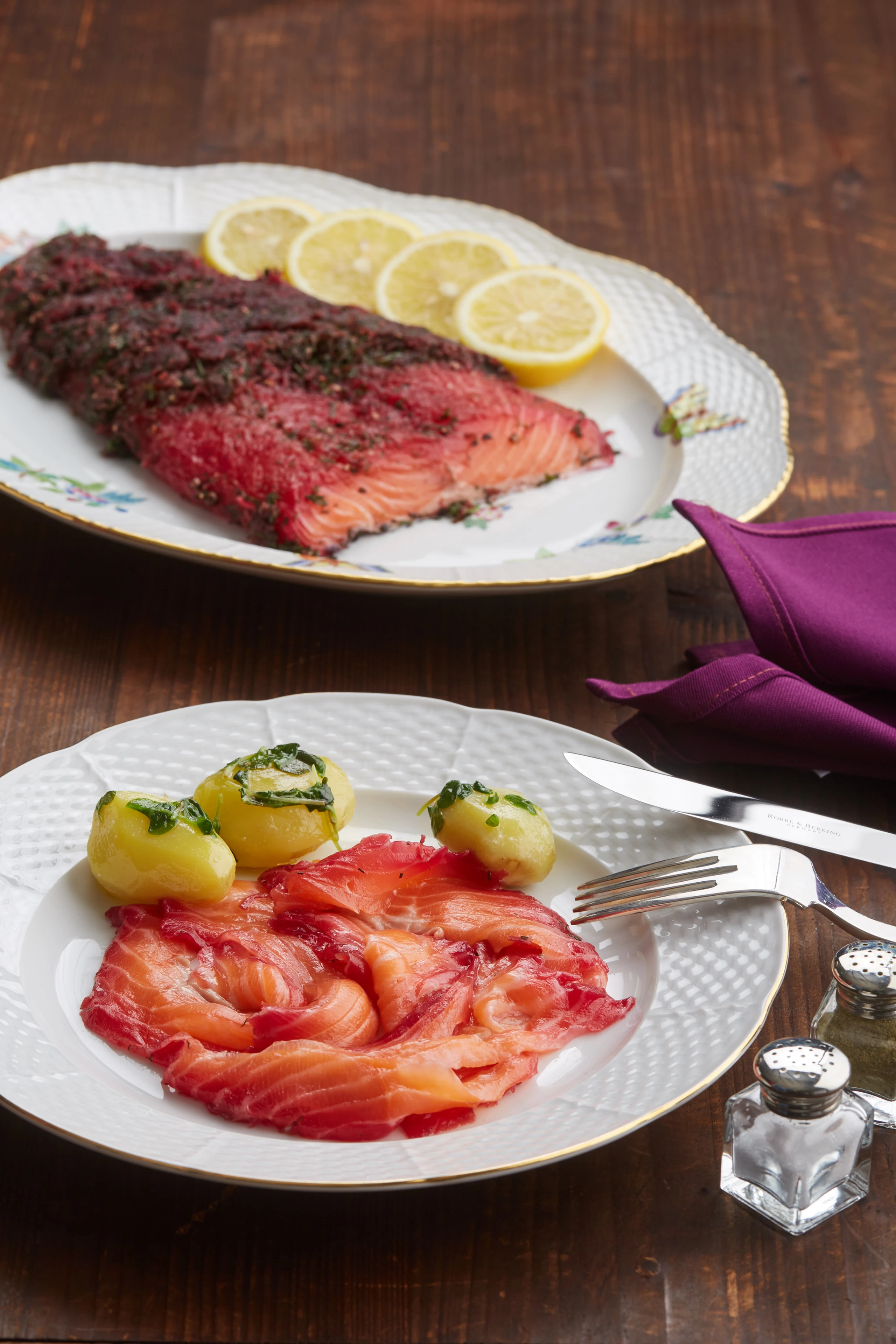 Lachs in der Rübenbeize