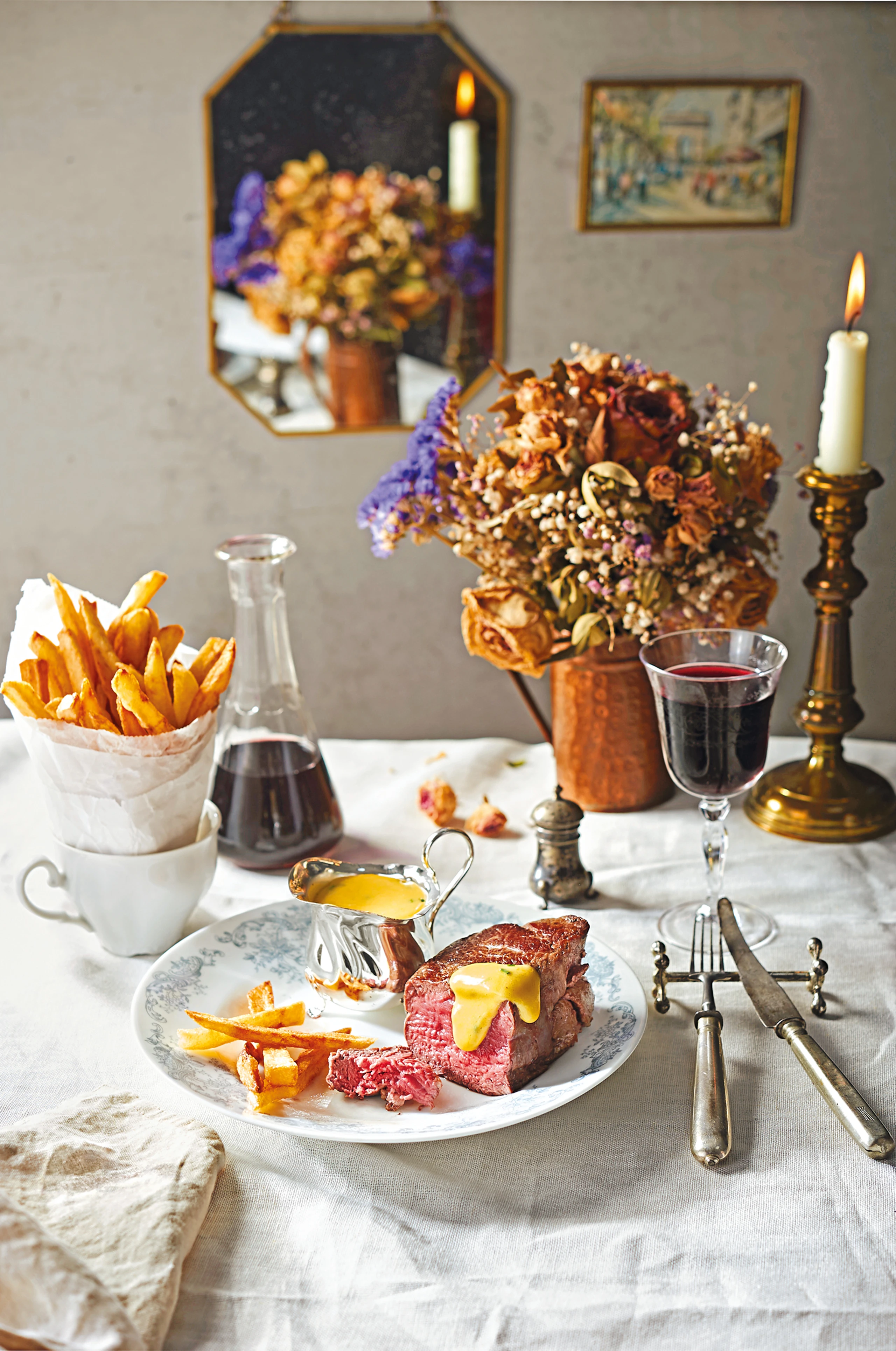 Steak frites mit Sauce béarnaise