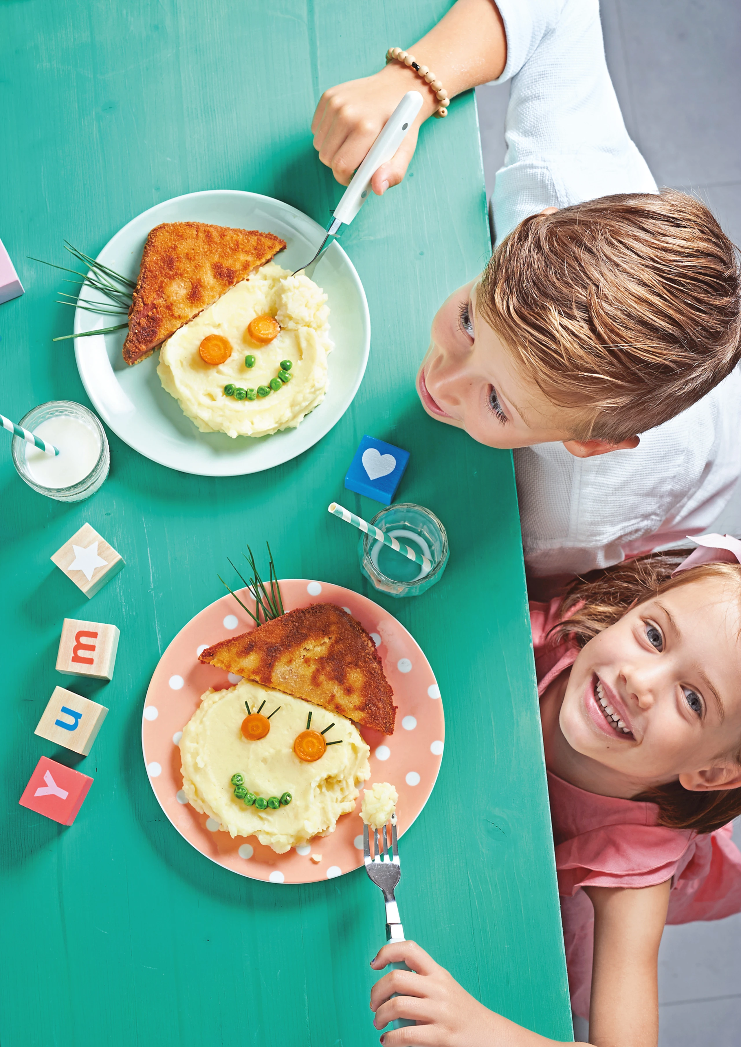 Gebackener Leberkäse mit Erdäpfelpüree