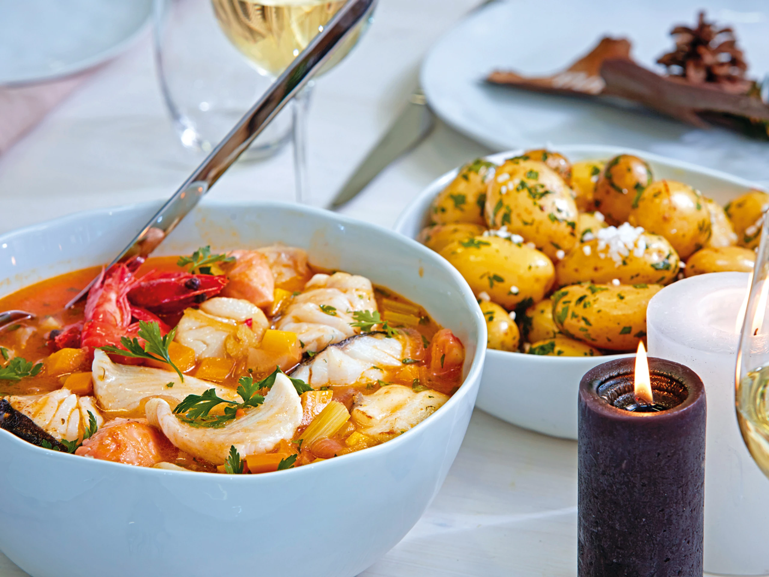 Fischeintopf mit Mini-Erdäpfeln