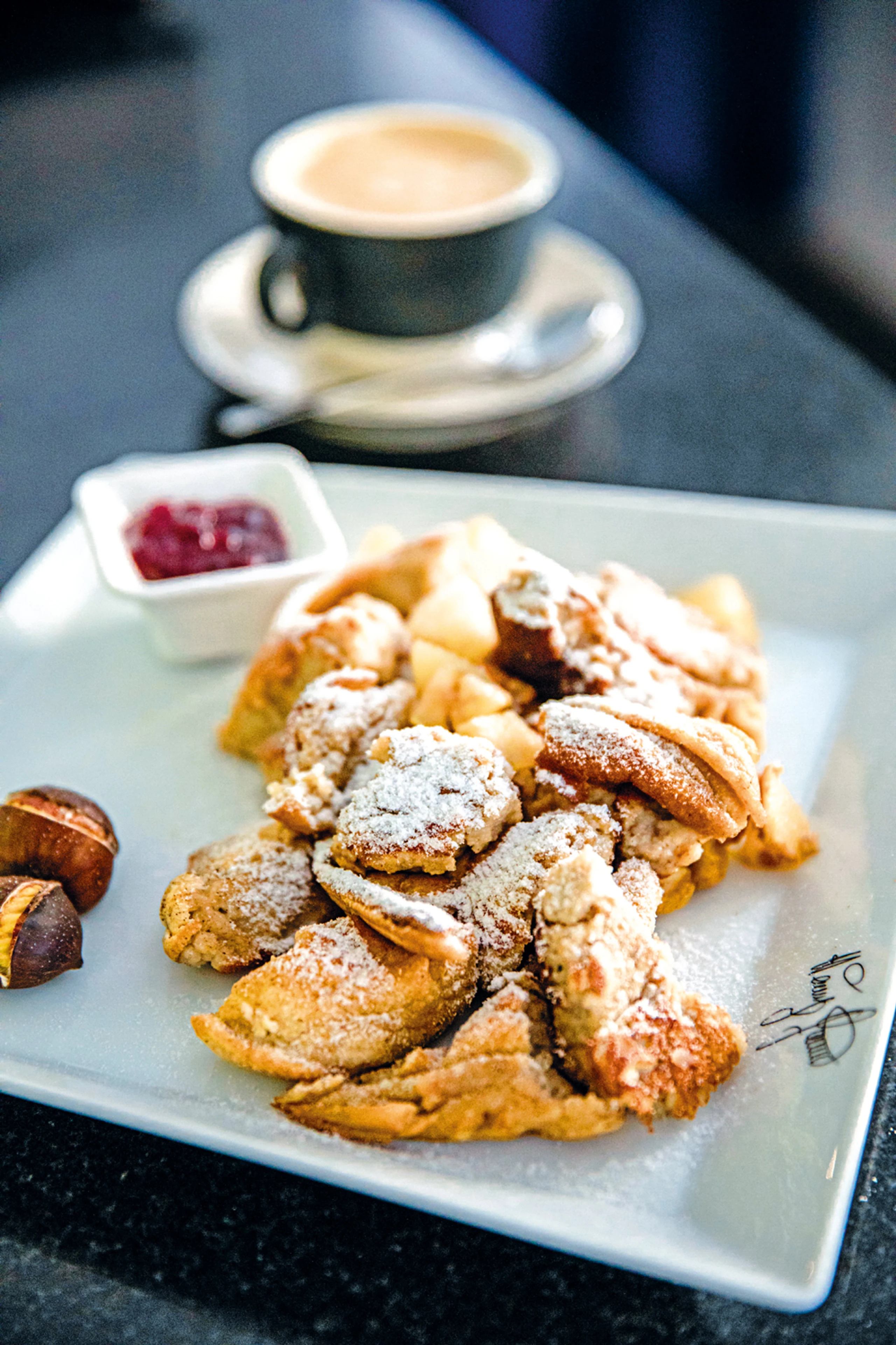 Maronischmarrn mit Karamellbirnen