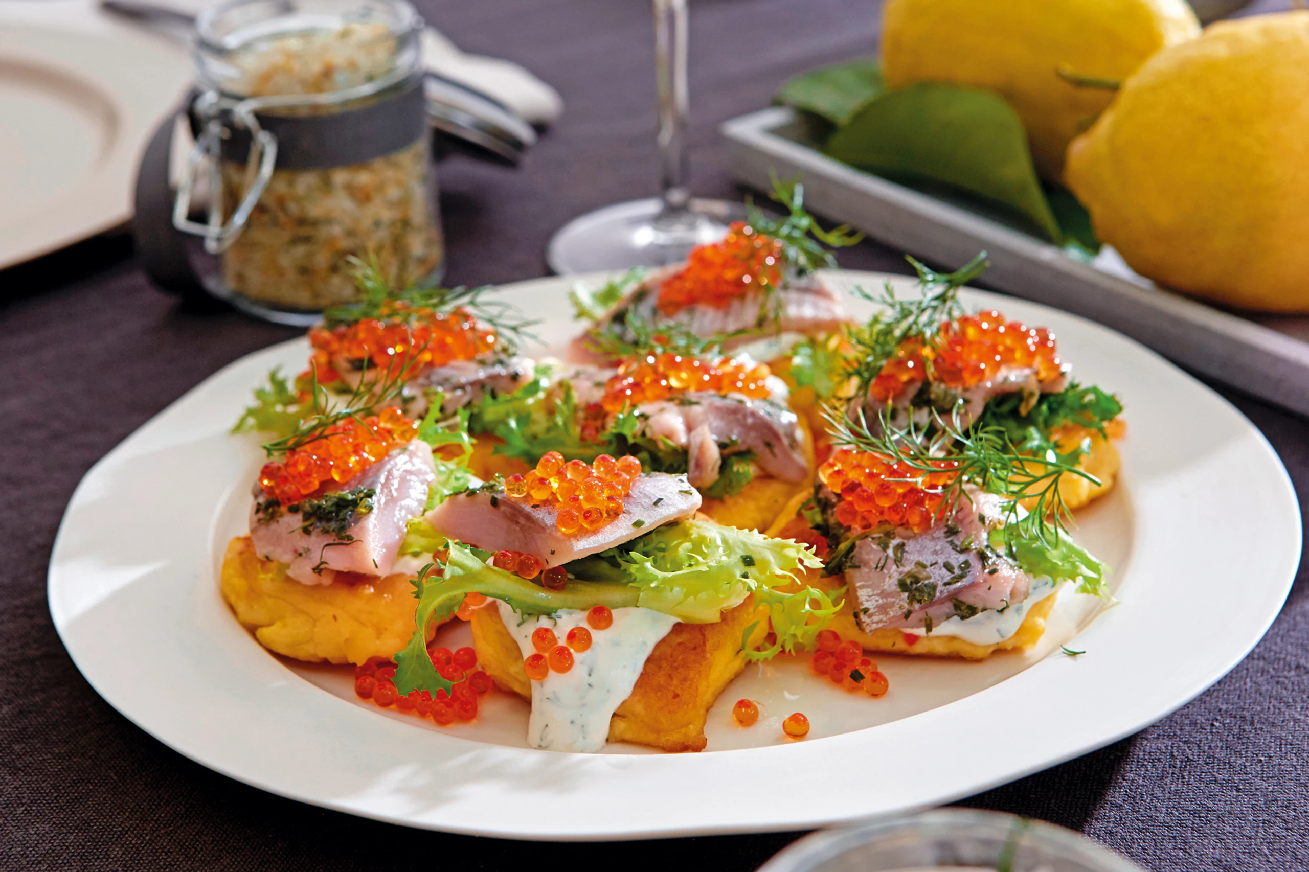 Heringsfilet auf Erdäpfellaibchen