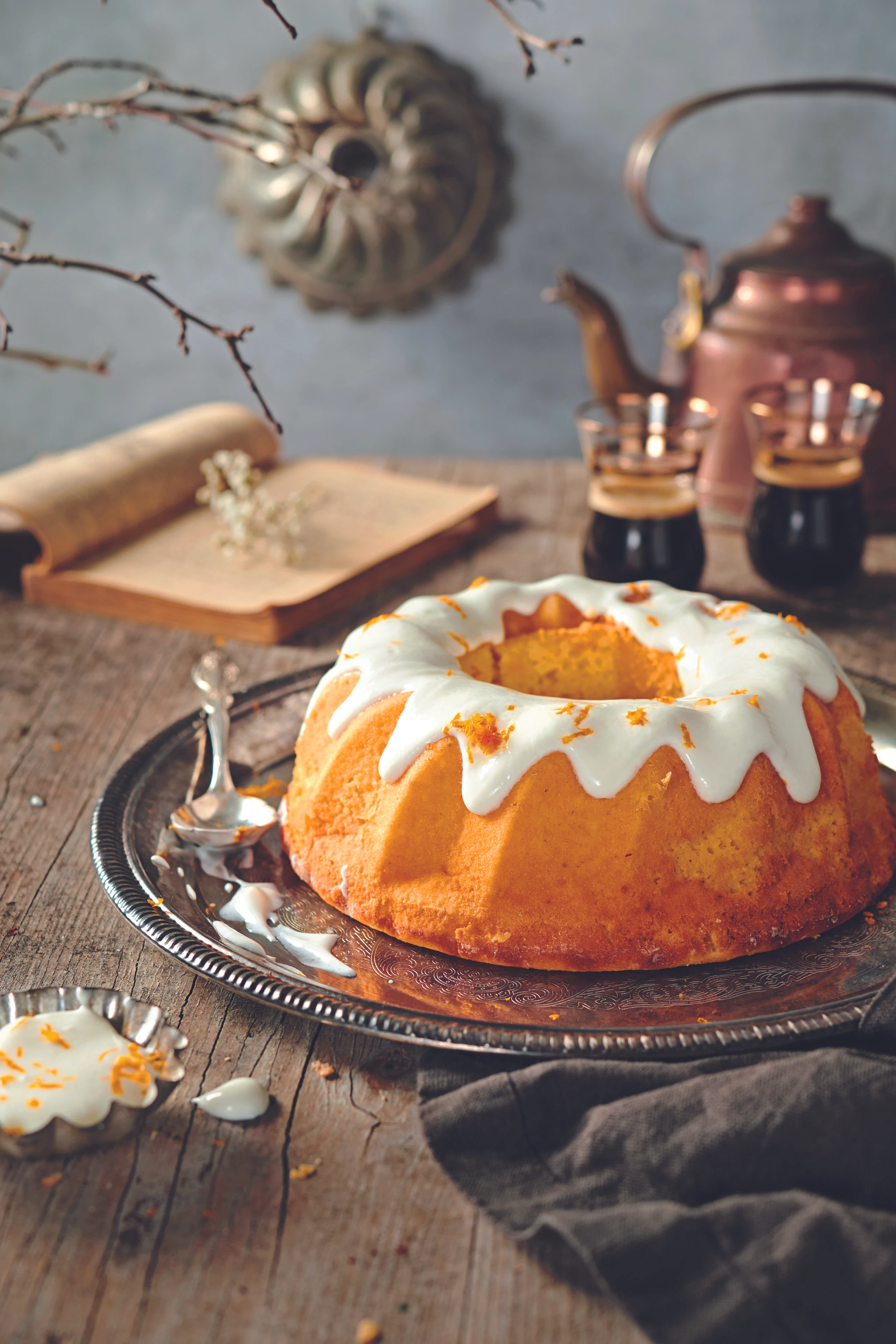 Zuckerfreier Zitronen-Orangen-Gugelhupf