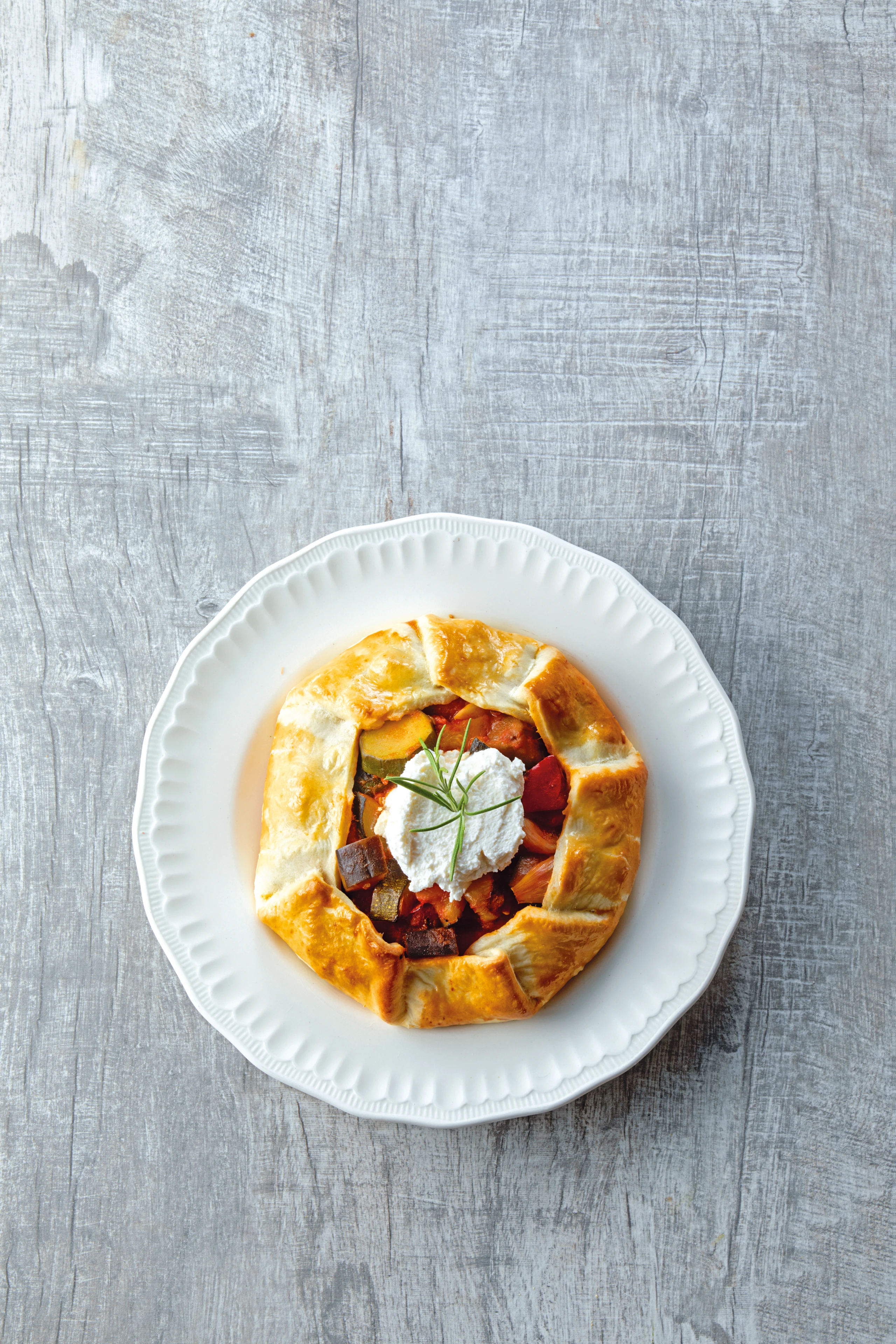 Galette mit Ratatouille und Ricotta