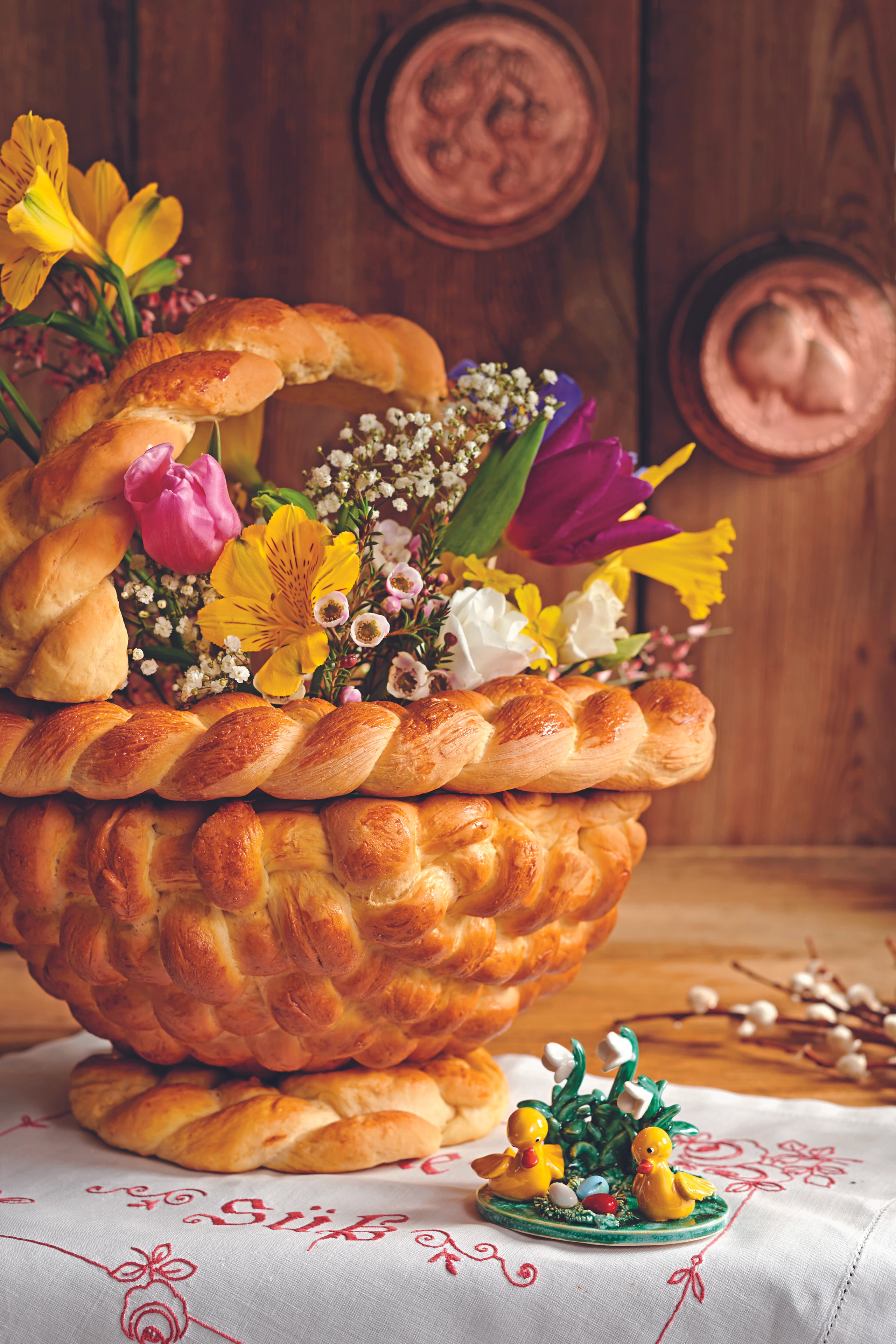 Osterkörbchen aus Germteig