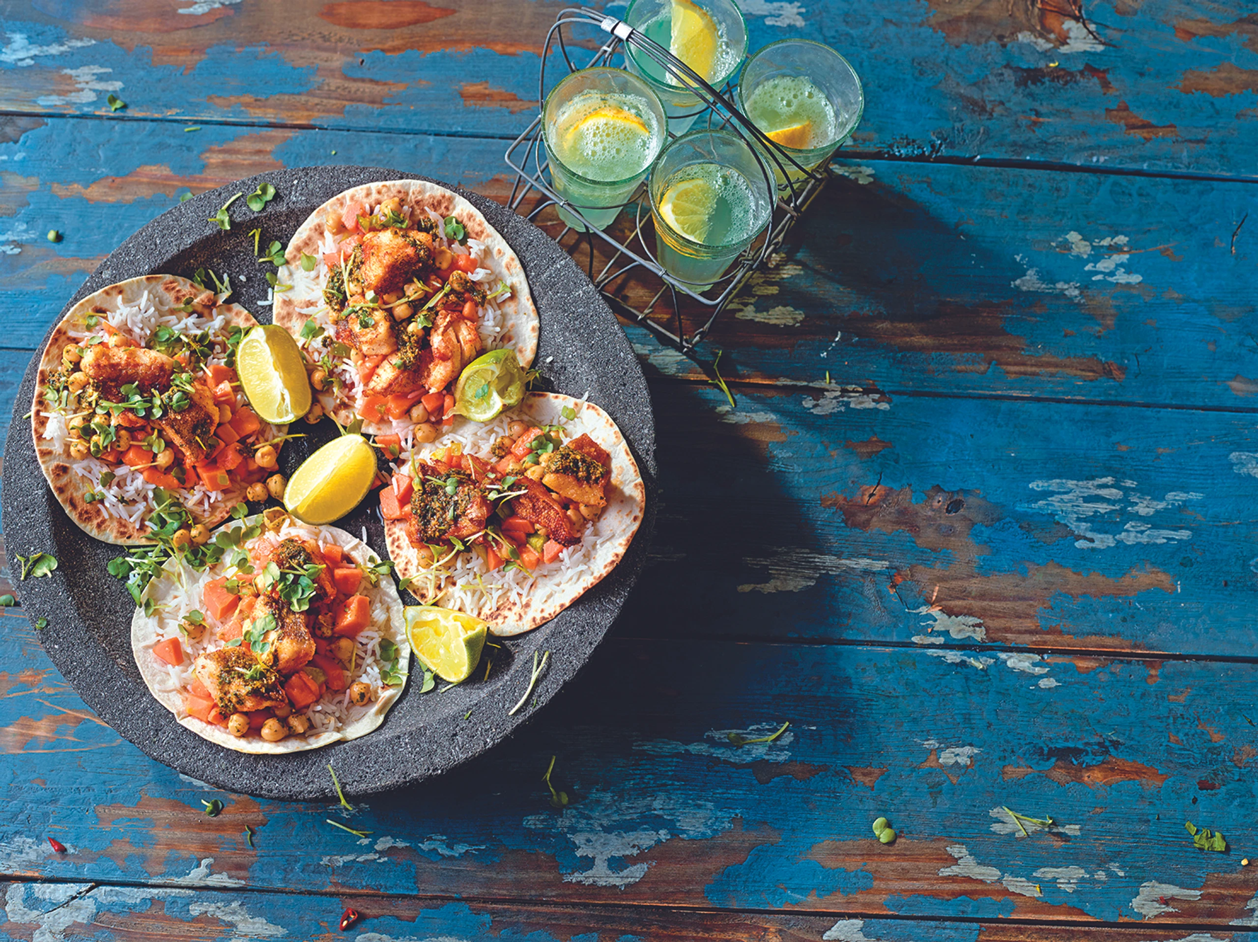 Pez borracho: Tacos mit Zander, Kichererbsen und Tequila