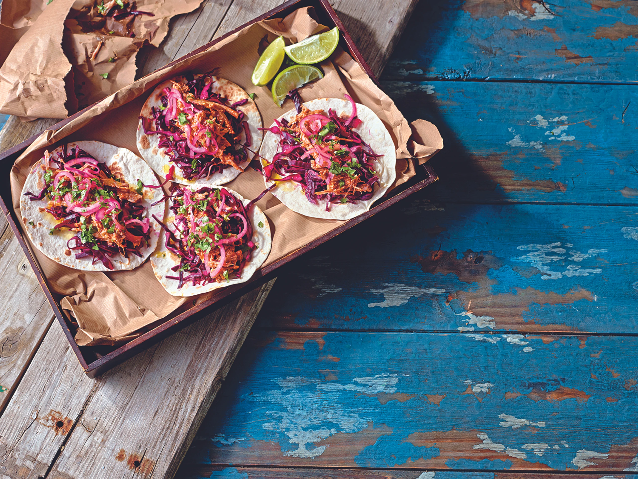 El Gorrino: Tacos mit Pulled Pork und Rotkraut