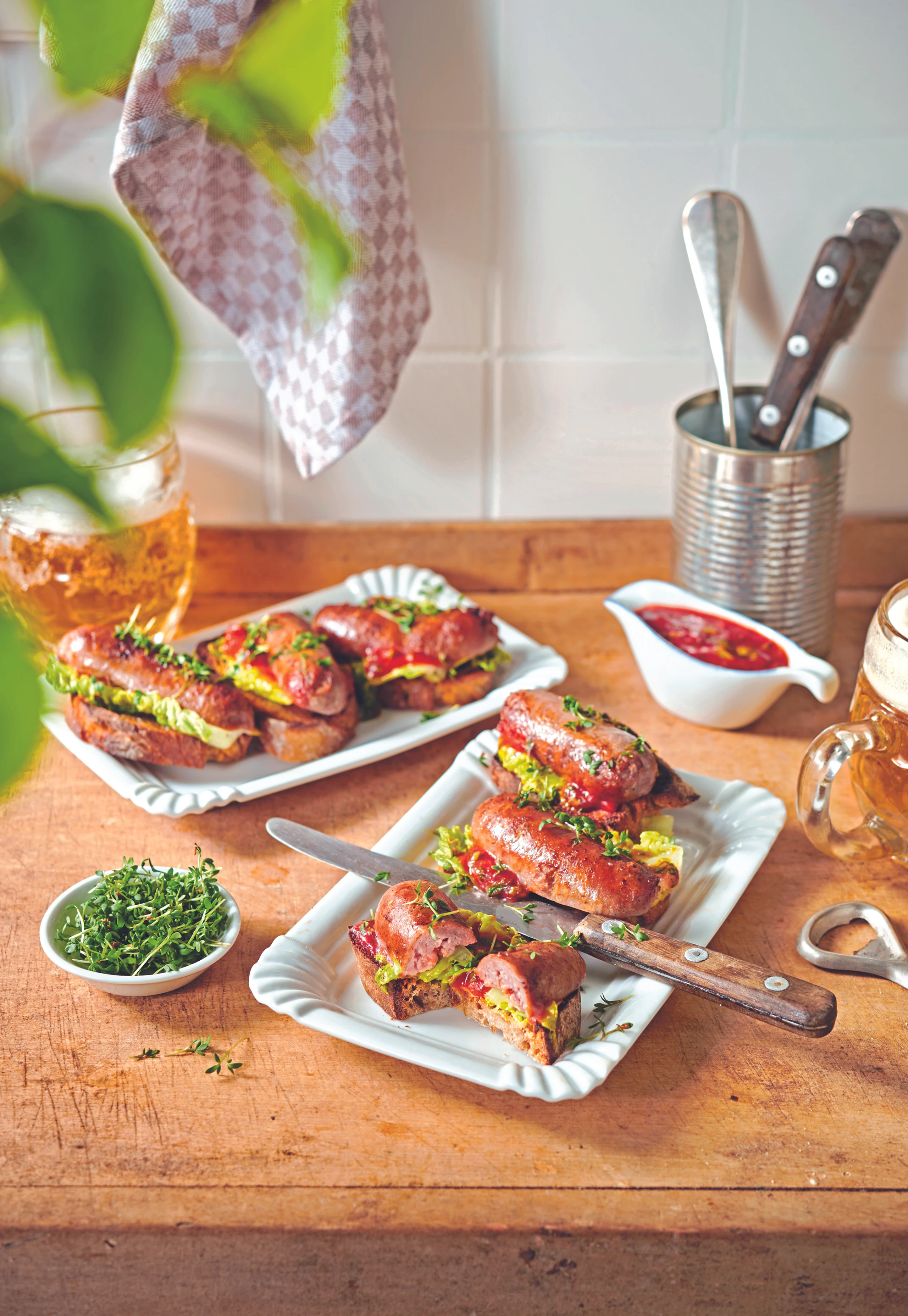Bruschetta mit Salsiccia und Currysauce