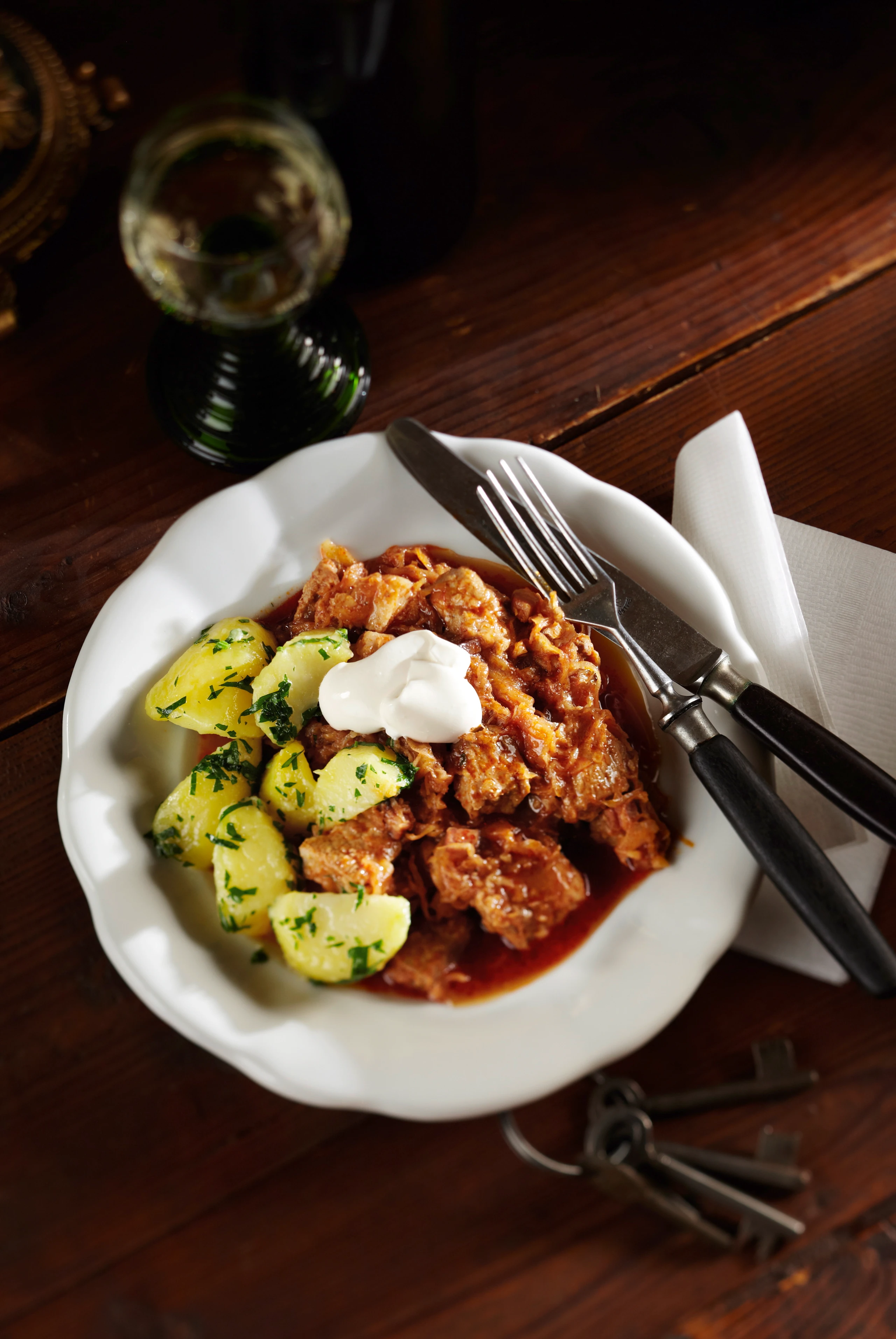 Krautfleisch mit Sauerrahm