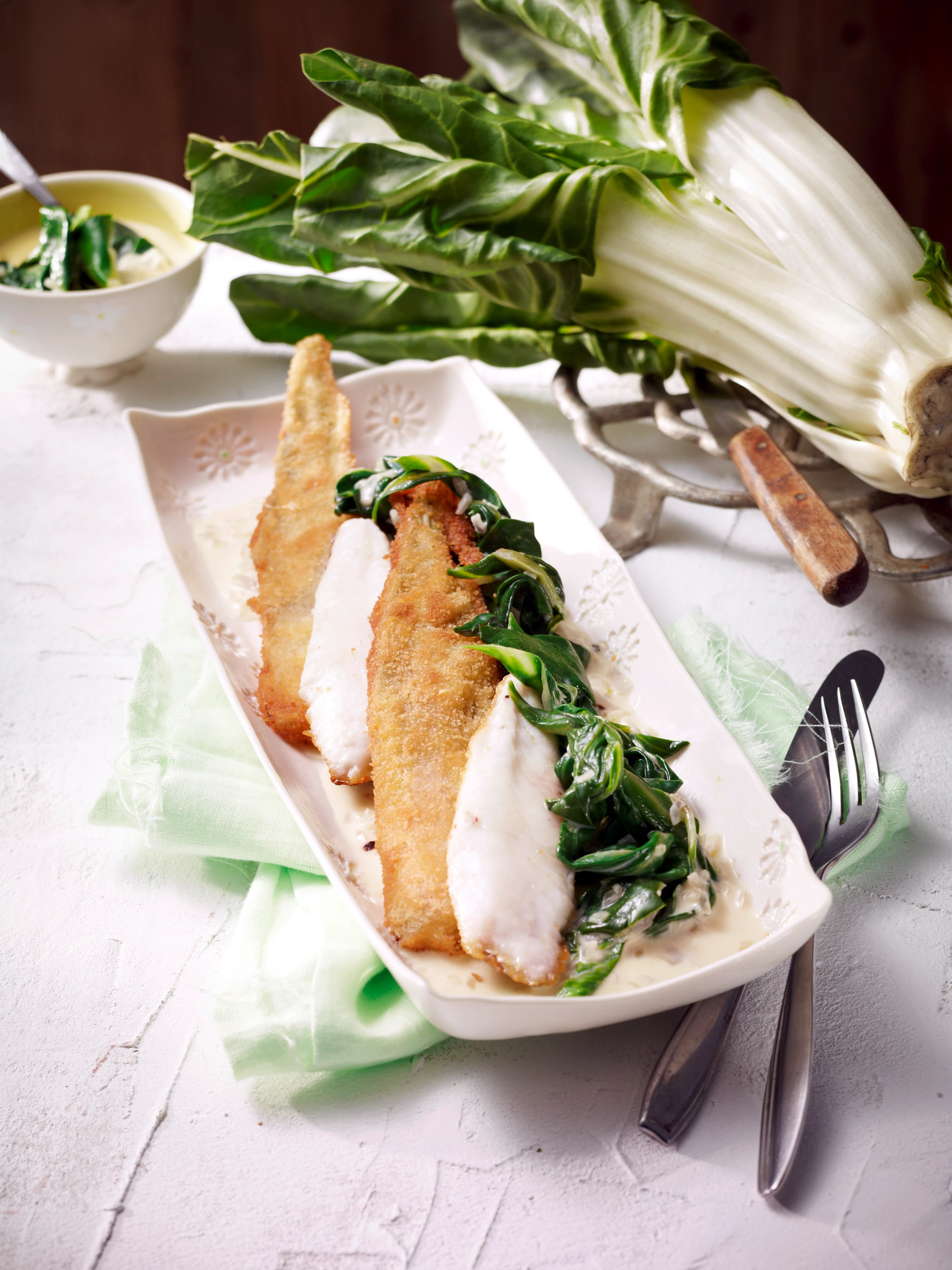 Goldbrasse mit Mangold