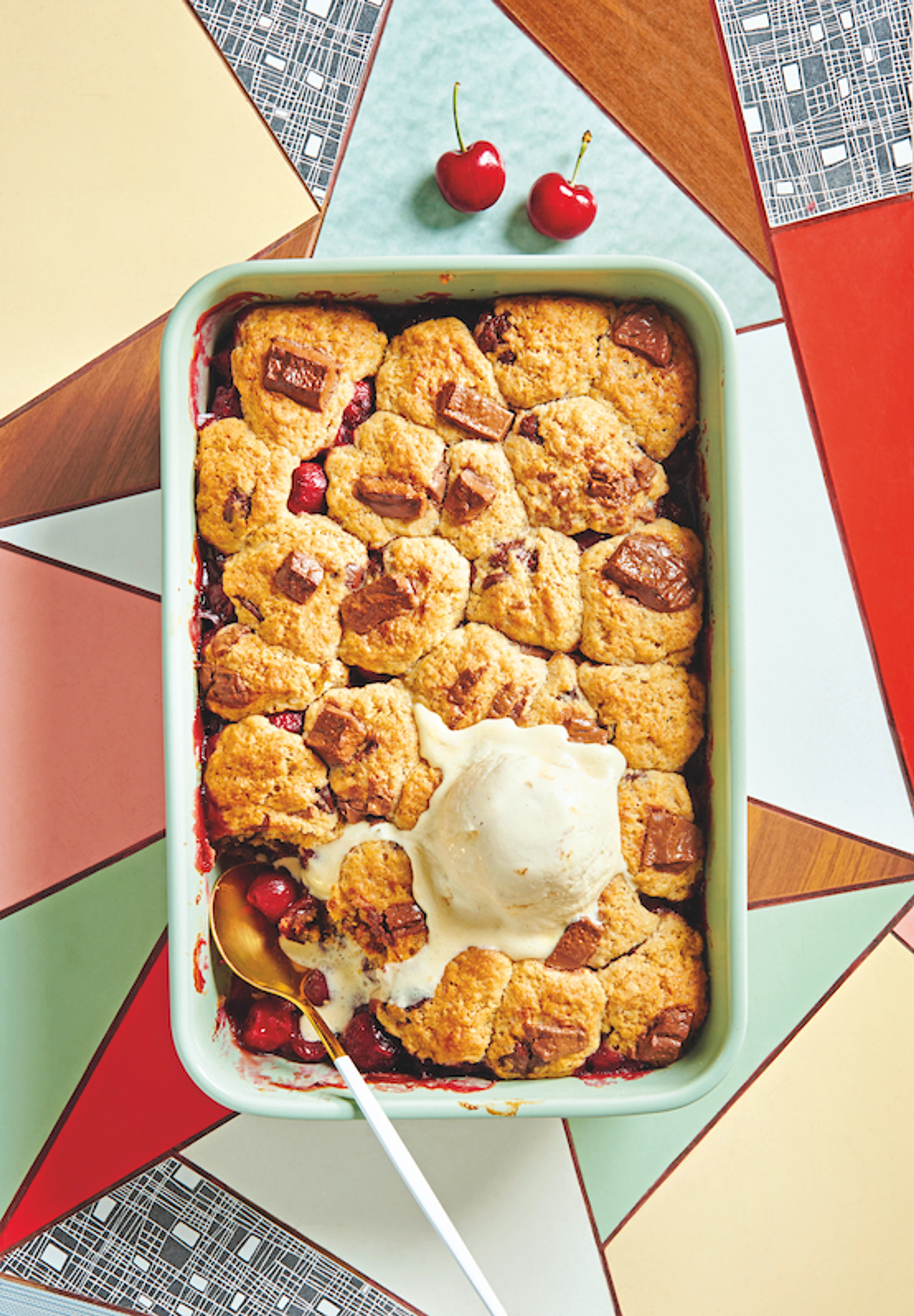 Cherry Chocolate Chunk Cobbler