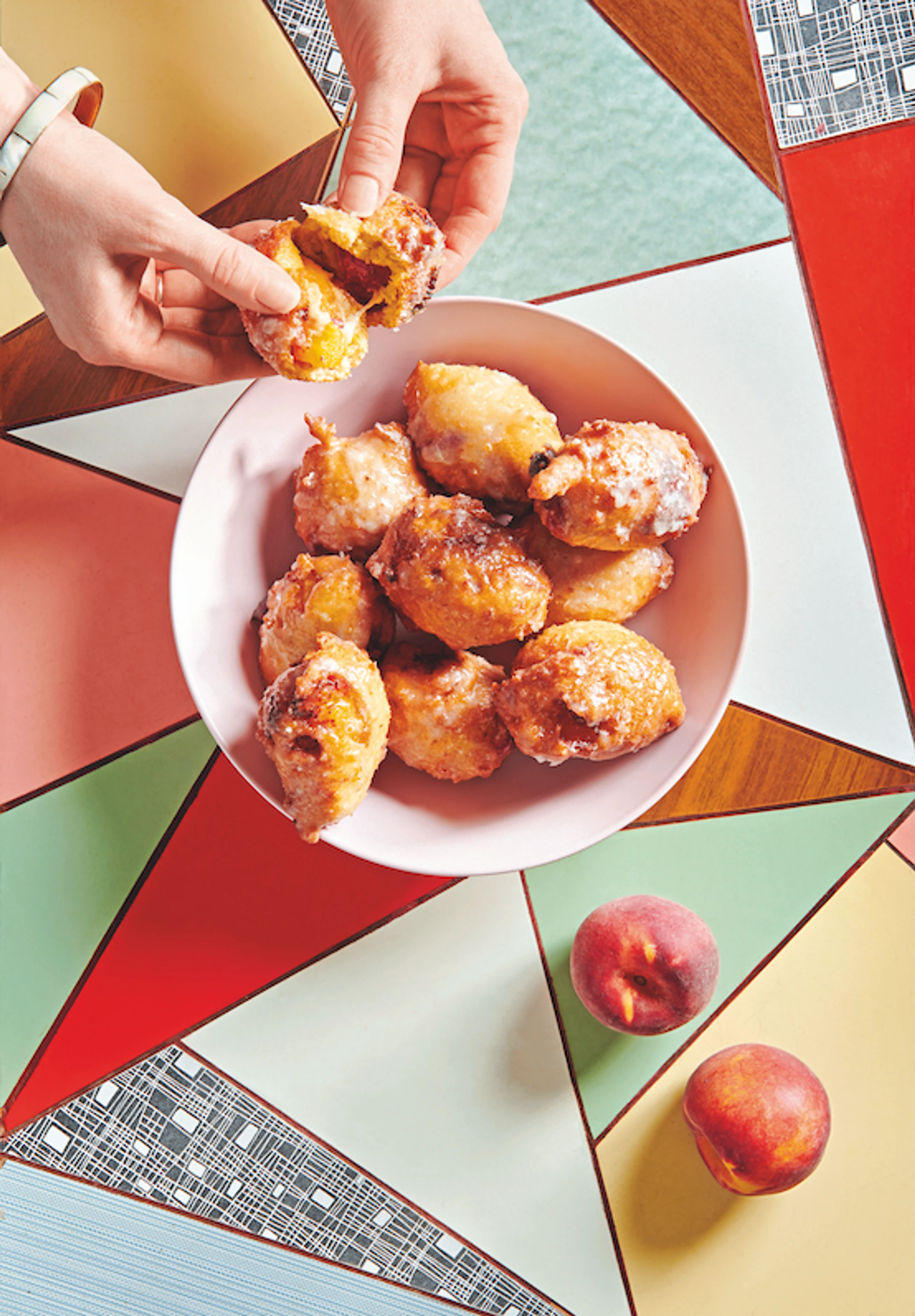 Pfirsich-Buttermilch-Fritter