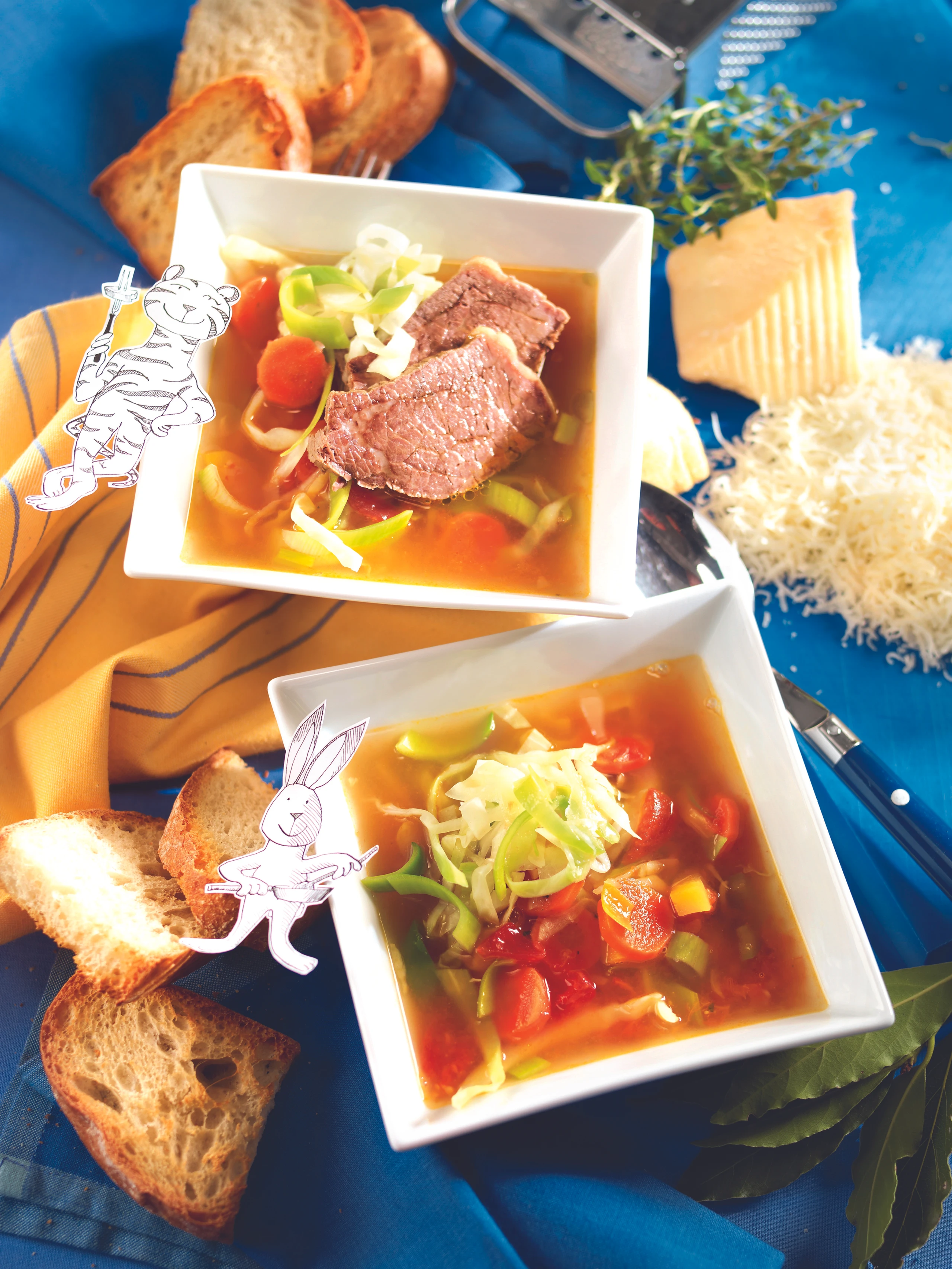 Sizilianische Krautsuppe mit gekochtem Rindfleisch