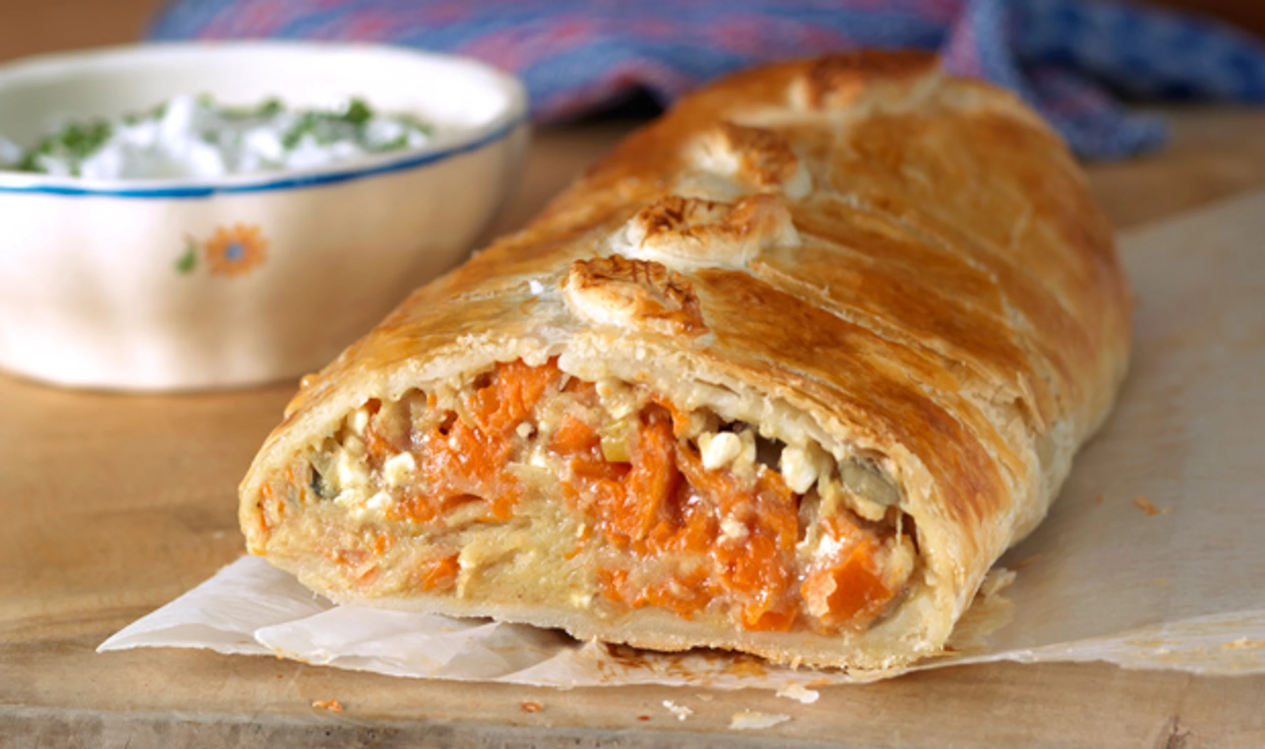 Kürbisstrudel mit Frischkäse