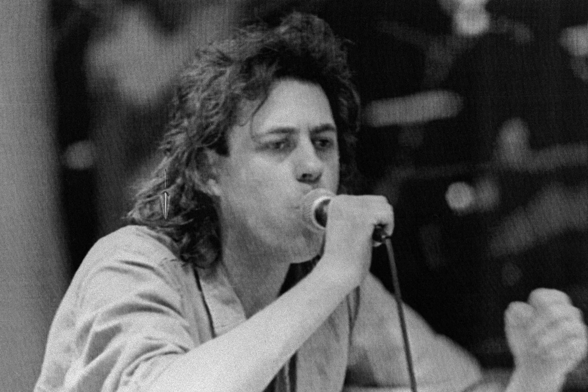 Bob Geldof während "Live Aid" 1985 in London