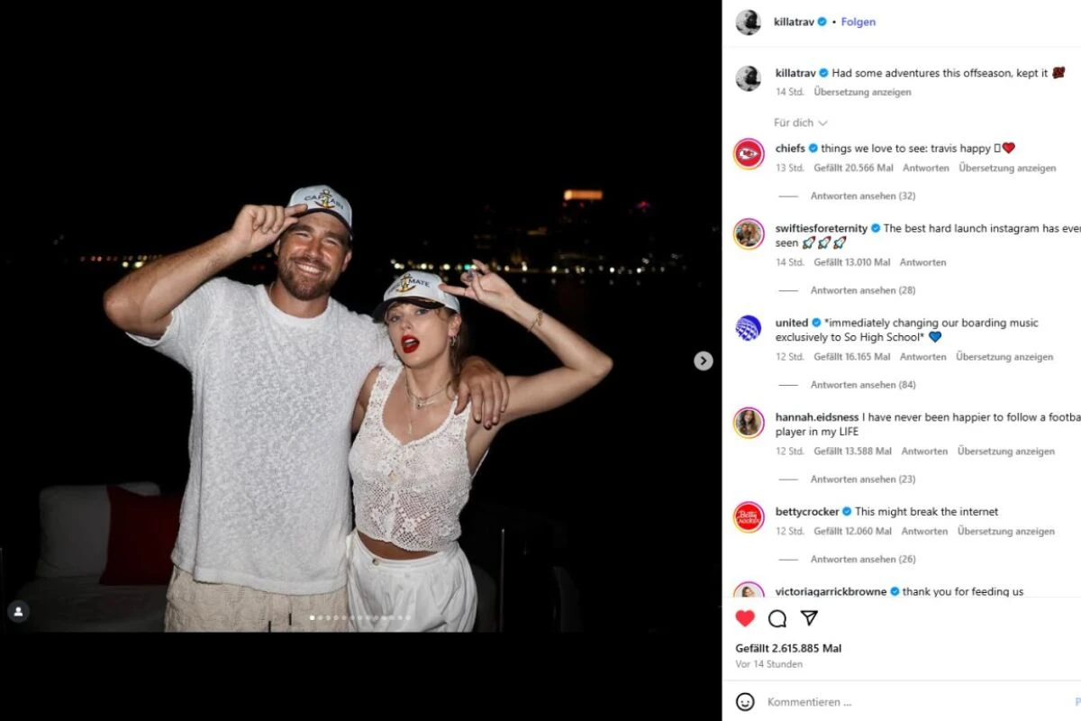 Travis Kelce und Taylor Swift haben Spaß