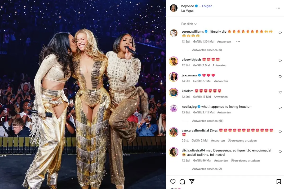 Beyoncé postete ein Foto des Trios in Glitzerkostümen