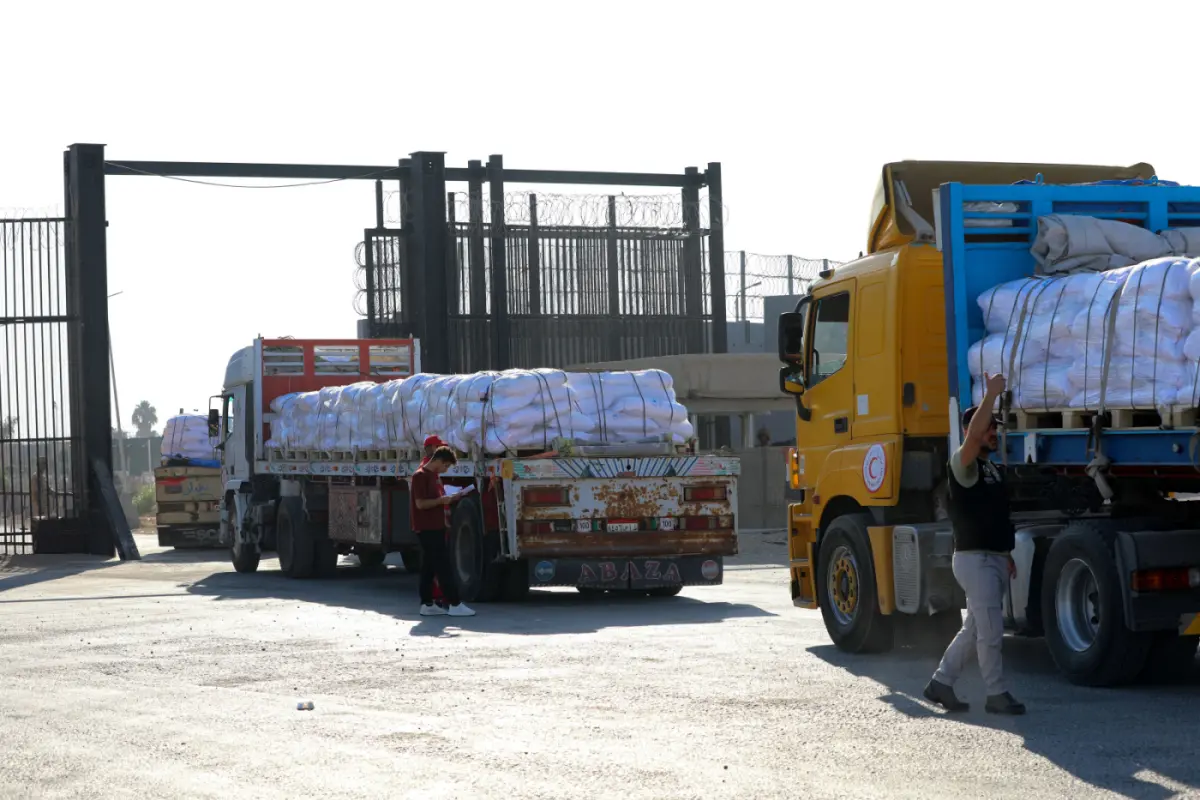 Hilfskonvois auf dem Weg in den Gazastreifen