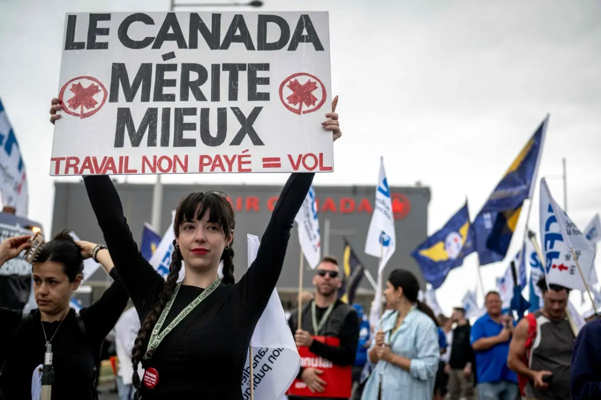 Protest von Belegschaft bei Air Canada in Montreal