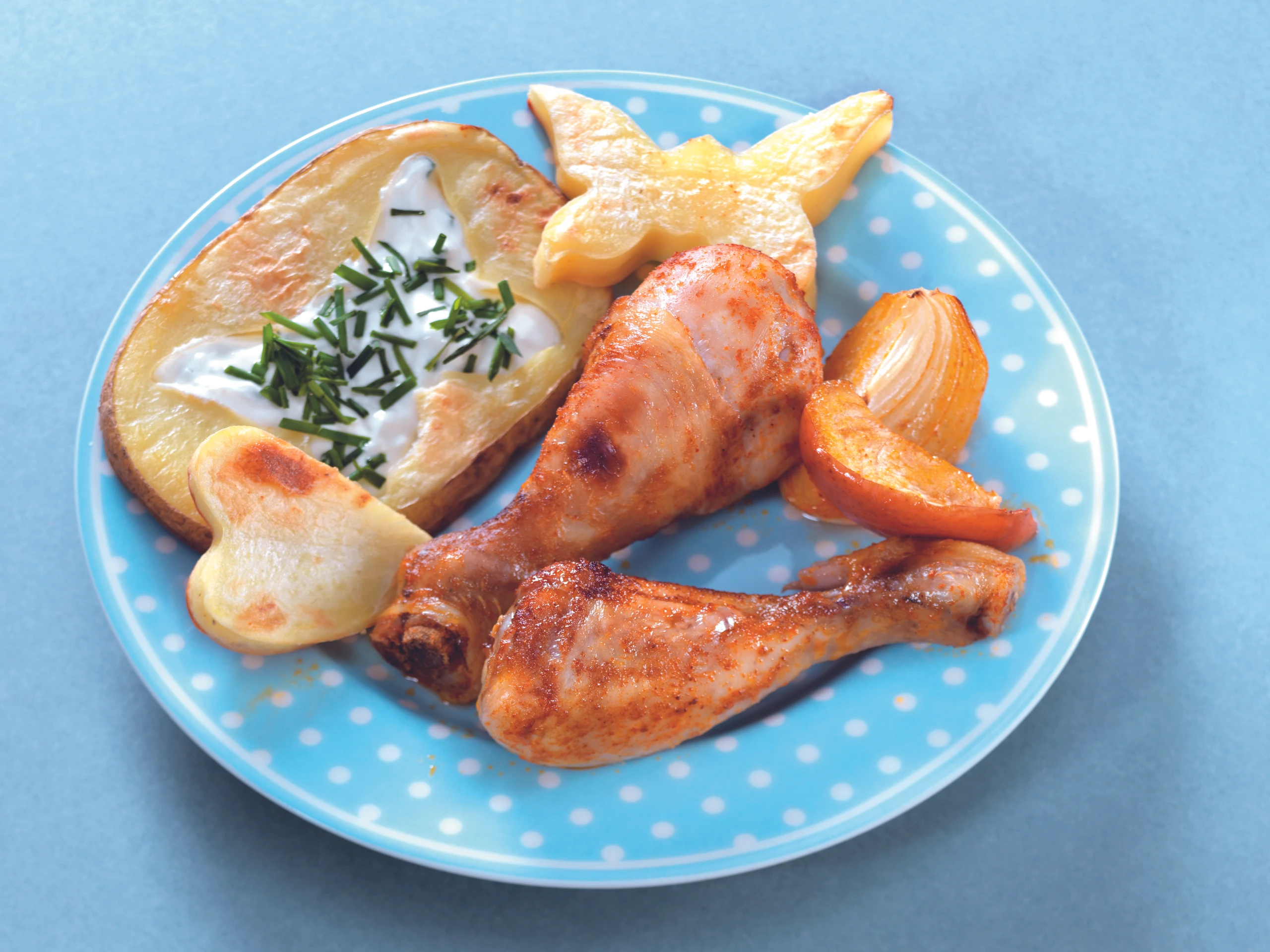 Hühner-Drums mit Erdäpfeln